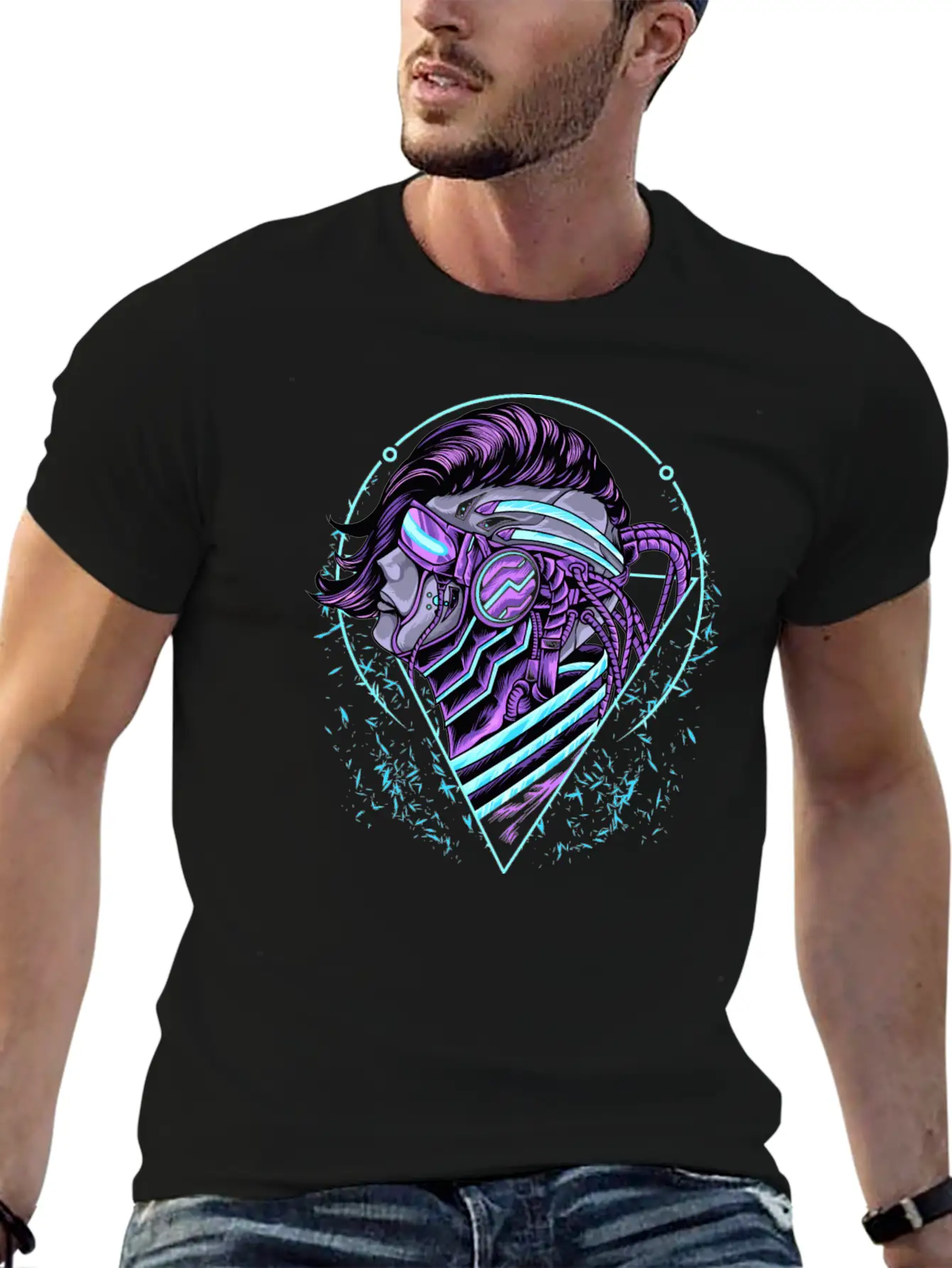 Human Cyberpunk Unisex Short Sleeve Soft Cotton T-Shirt – Casual Everyday Wear