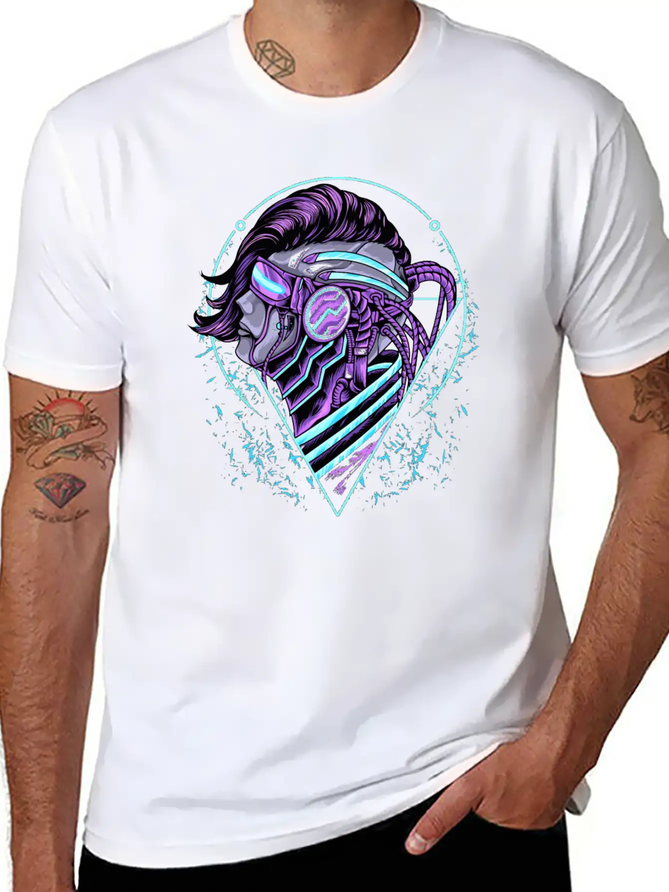 Human Cyberpunk Unisex Short Sleeve Soft Cotton T-Shirt – Casual Everyday Wear