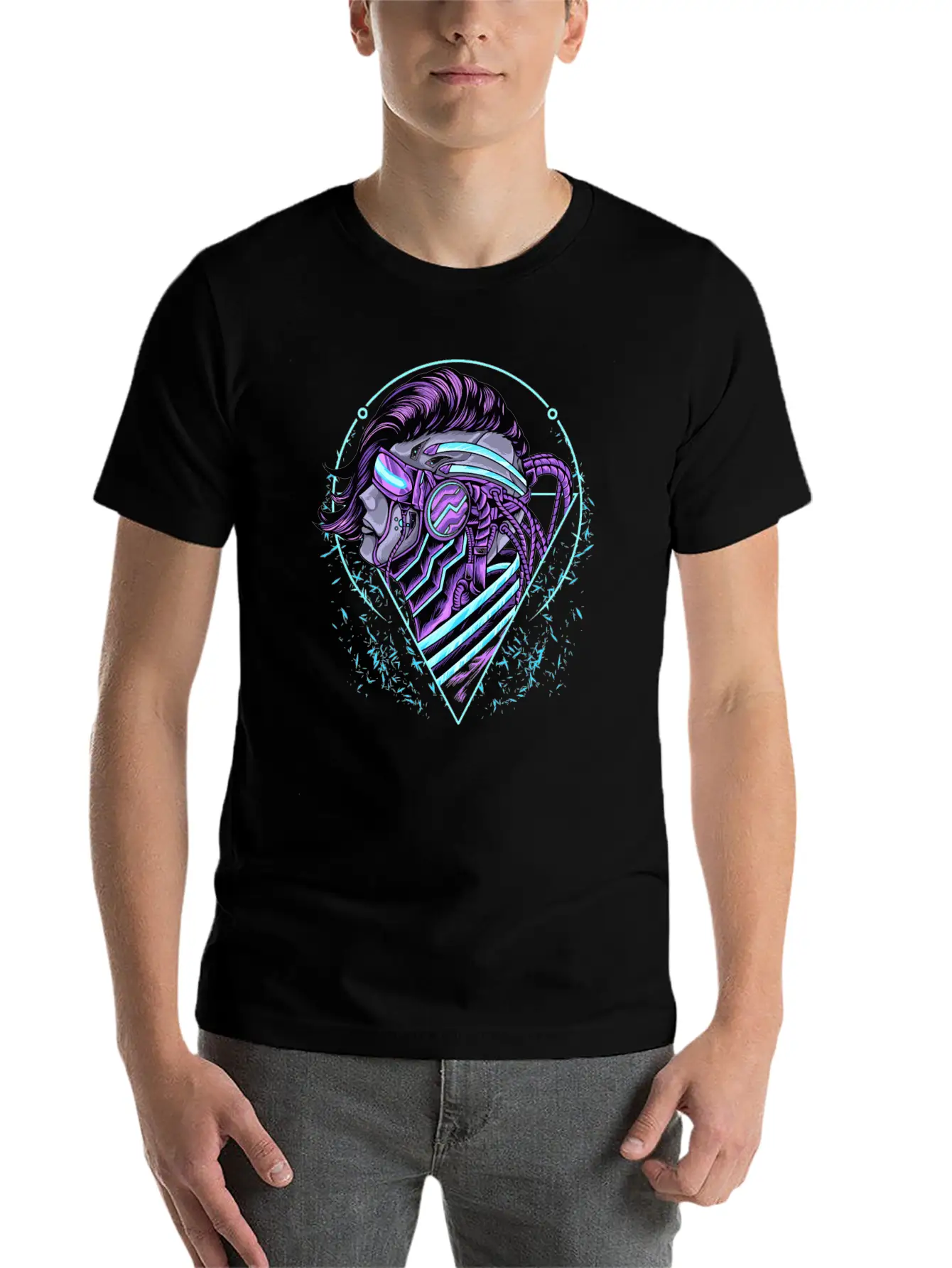 Human Cyberpunk Unisex Short Sleeve Soft Cotton T-Shirt – Casual Everyday Wear