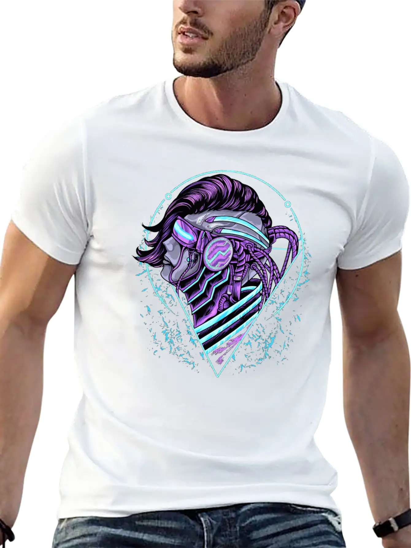 Human Cyberpunk Unisex Short Sleeve Soft Cotton T-Shirt – Casual Everyday Wear