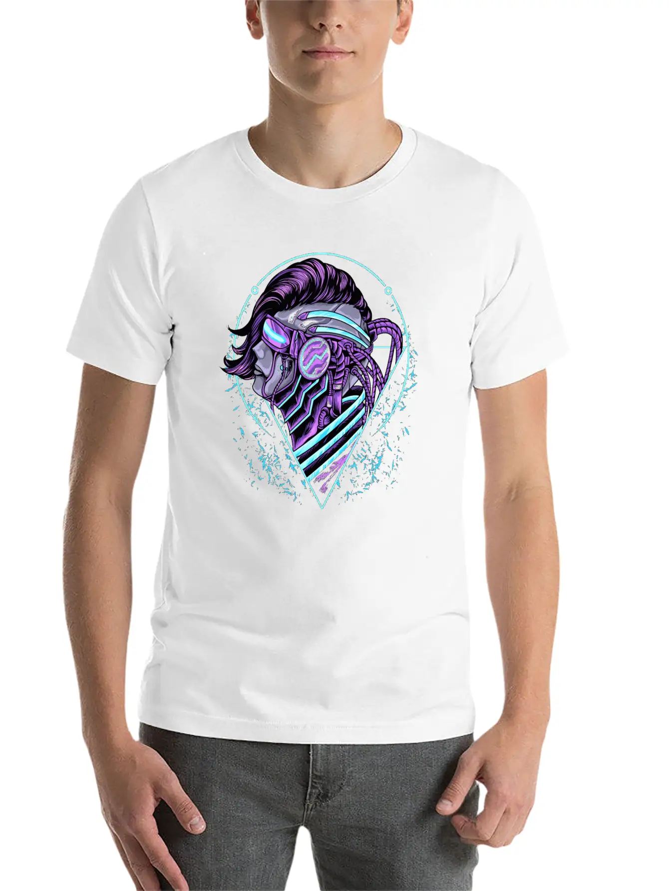 Human Cyberpunk Unisex Short Sleeve Soft Cotton T-Shirt – Casual Everyday Wear