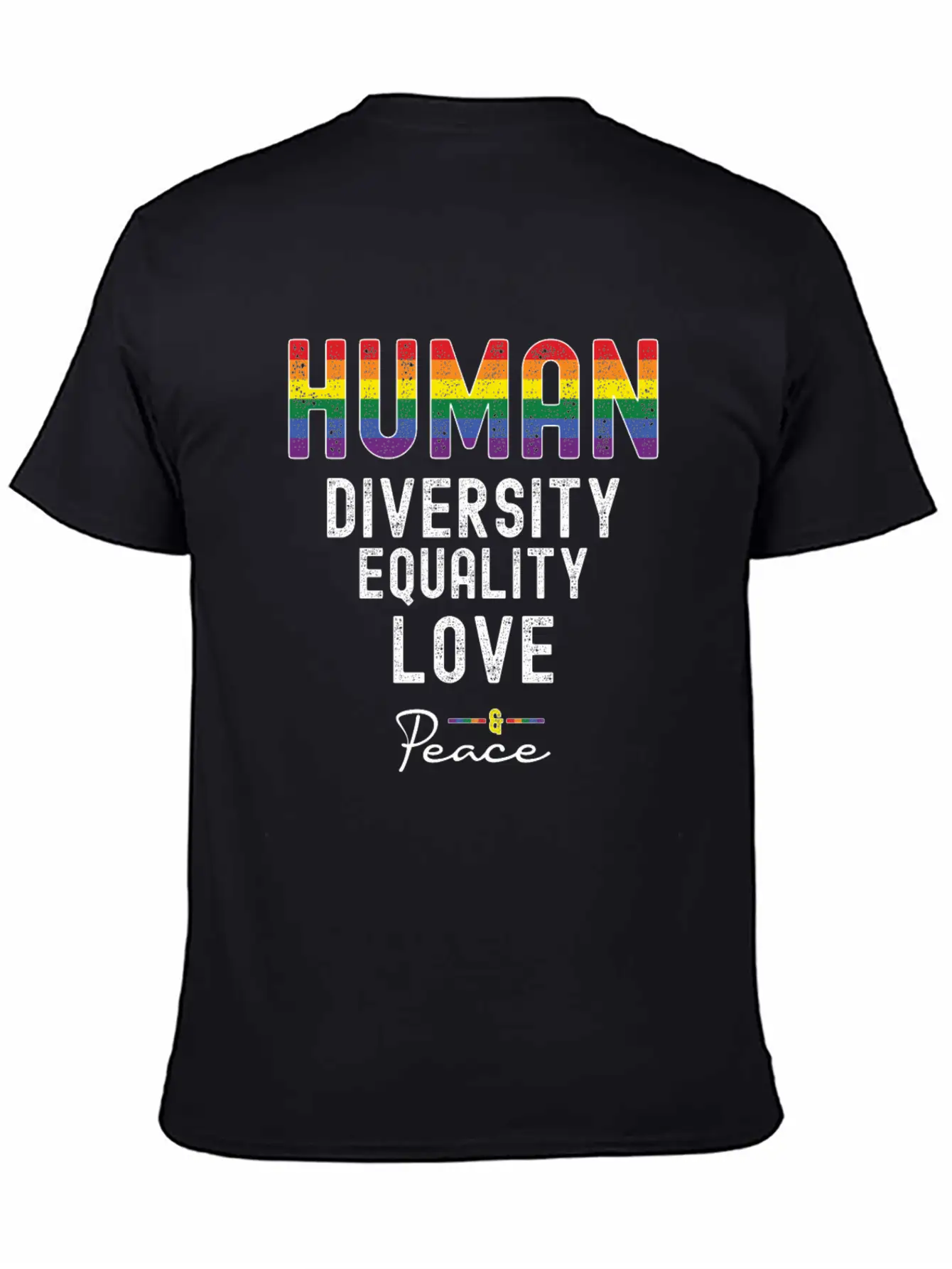HUMAN LGBT Flag Rainbow Pride Month | Gay Pride Unisex Short Sleeve Soft Cotton T-Shirt – Casual Everyday Wear