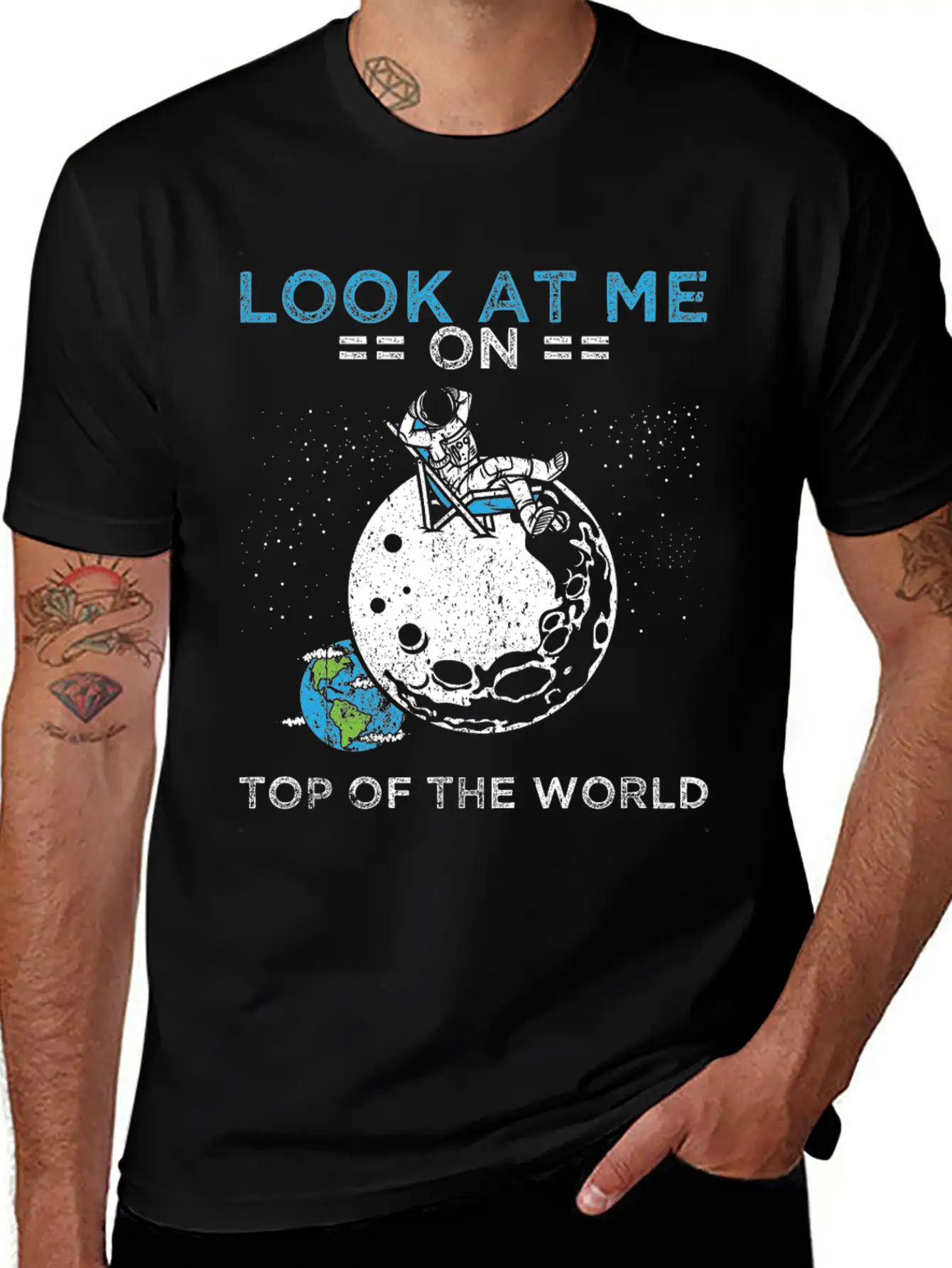 Humor Universe Design Quote Top Of The World Timeless Short Sleeve Tee – Comfy And Minimalist Design