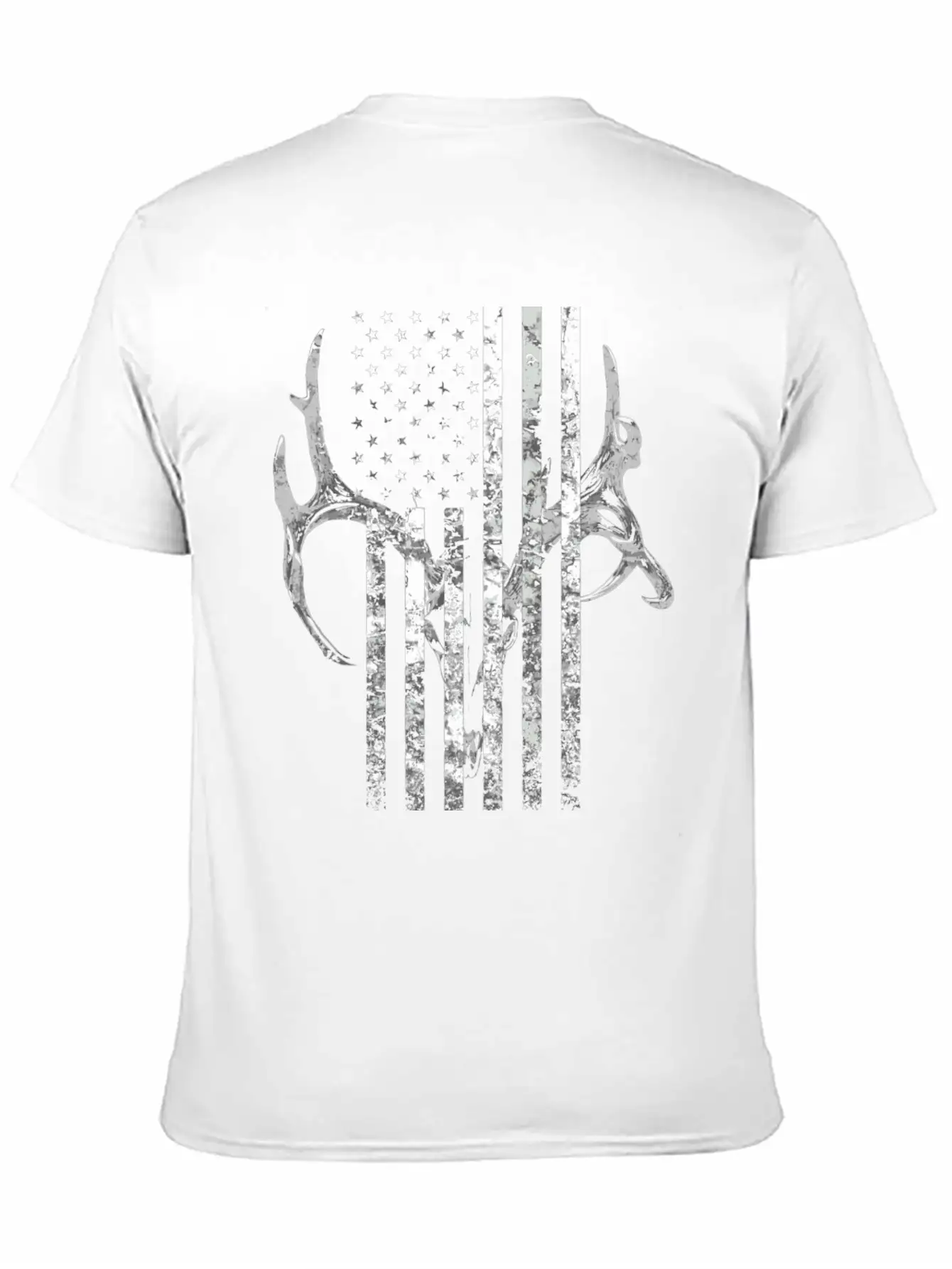 Hunting Deer Skull Flag Hunters Unisex Short Sleeve Soft Cotton T-Shirt – Casual Everyday Wear