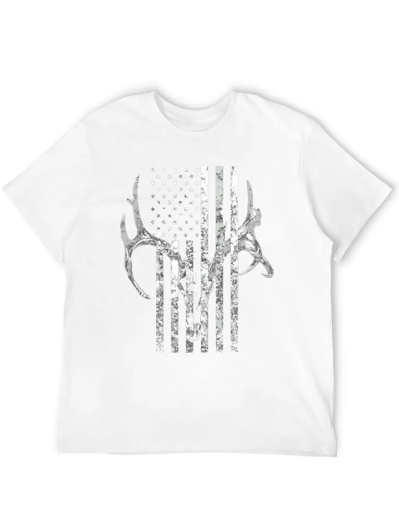 Hunting Deer Skull Flag Hunters Unisex Short Sleeve Soft Cotton T-Shirt – Casual Everyday Wear