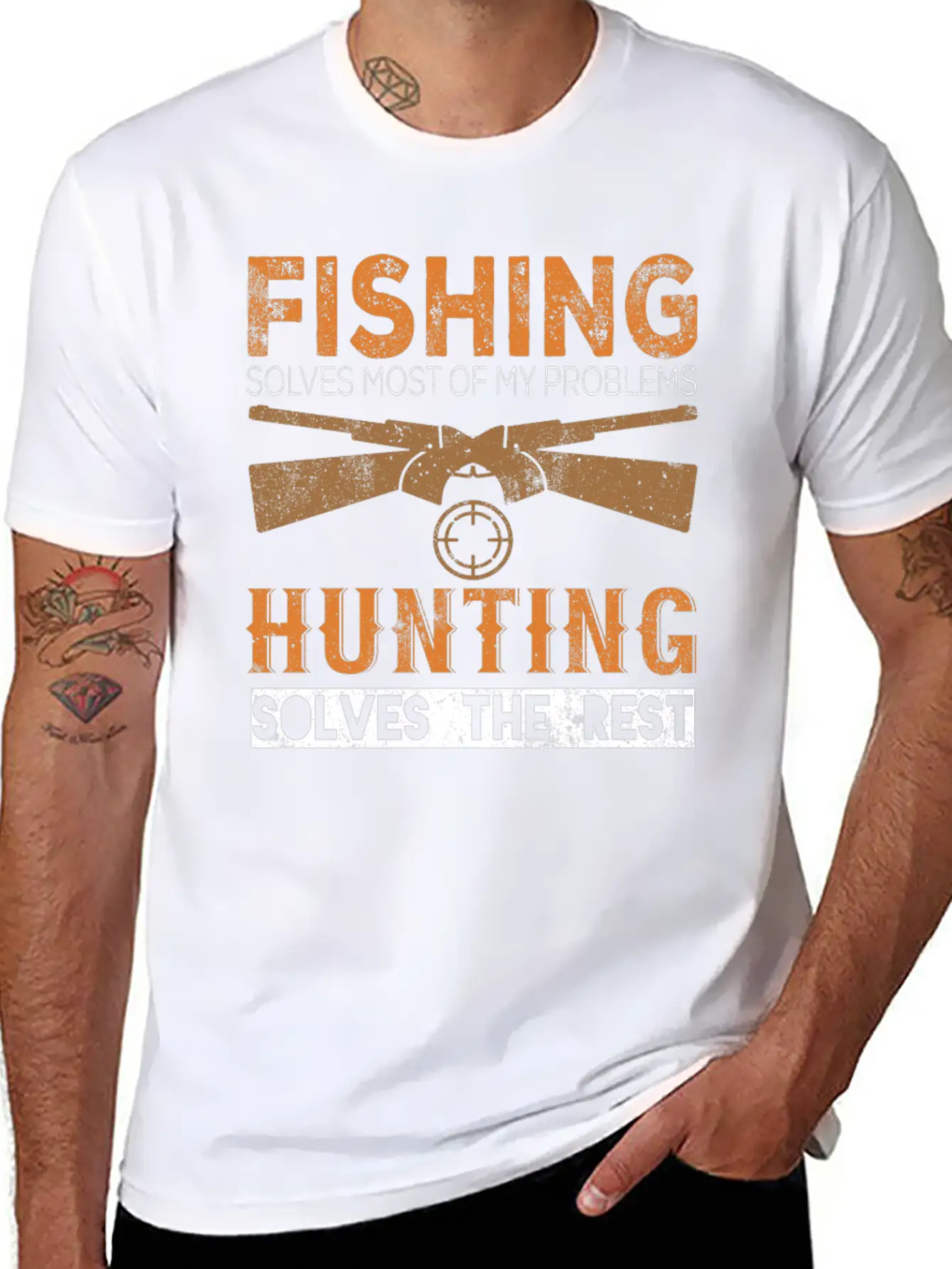 Hunting Hunter Hunt Stag Deer Hunting Antler Gift Basic Graphic T-Shirt – Daily Comfort In Soft Cotton