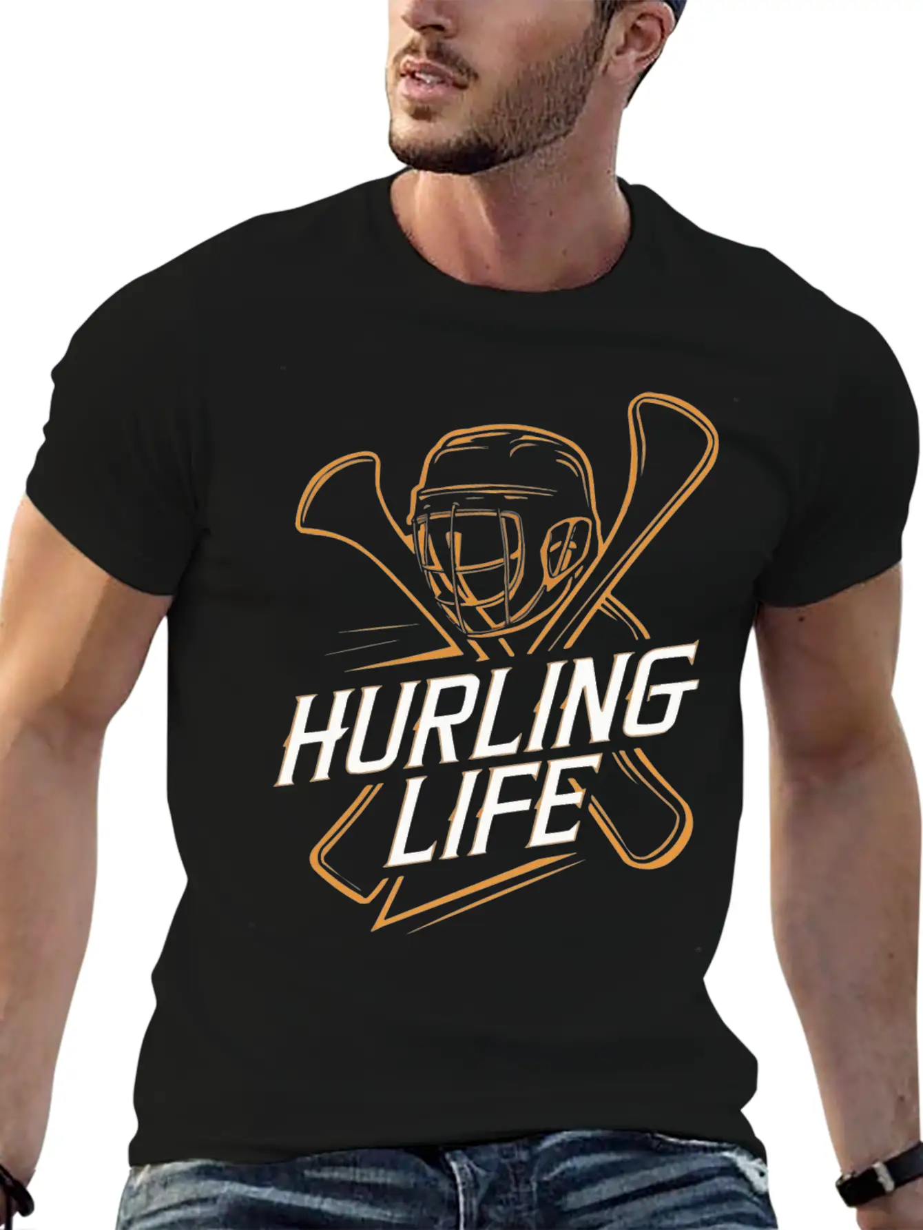 Hurling Life Helmet And Hurleys Unisex Short Sleeve Soft Cotton T-Shirt – Casual Everyday Wear