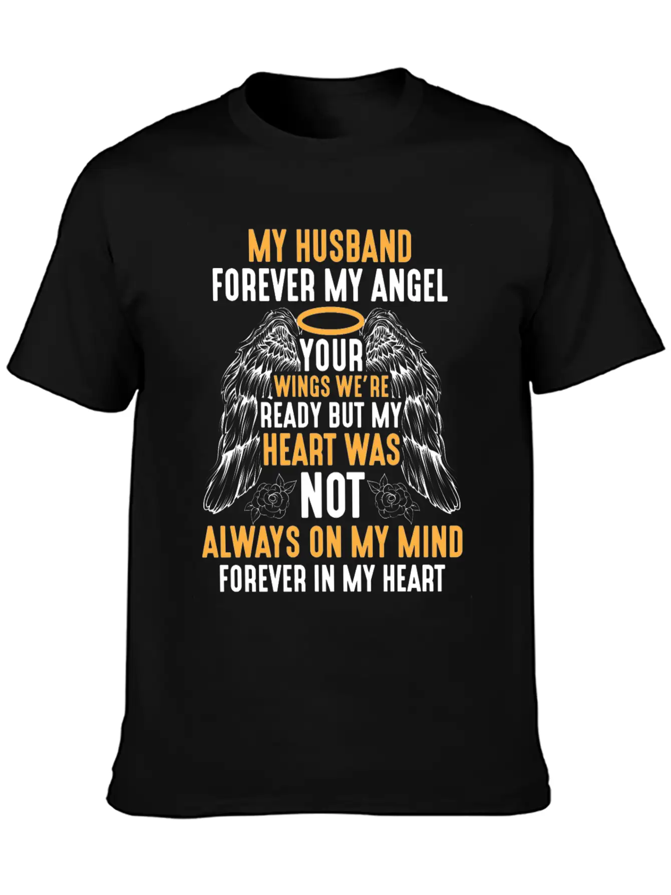 Husband Heaven Forever Angel Memory Widow Hubby Unisex Short Sleeve Soft Cotton T-Shirt – Casual Everyday Wear