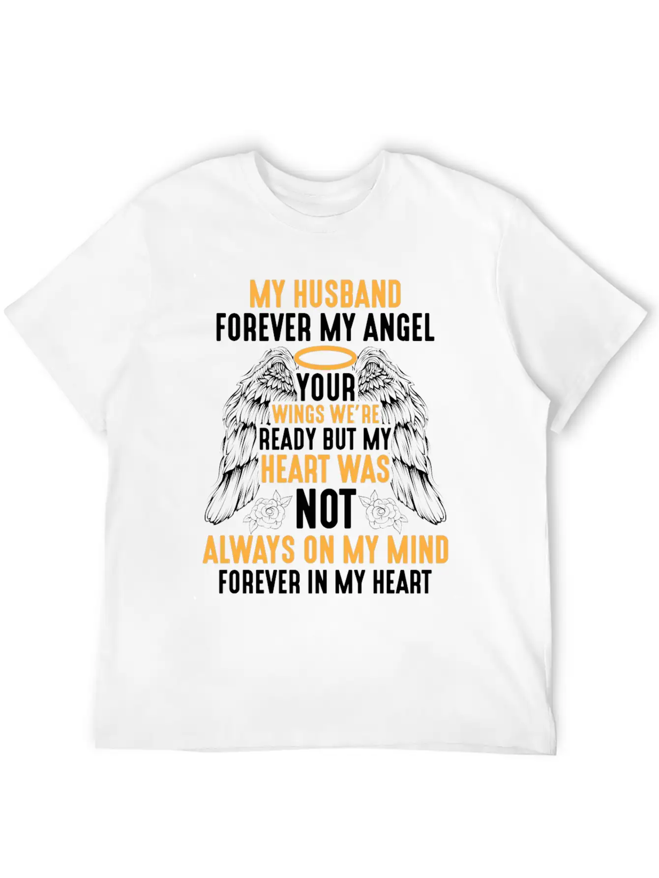 Husband Heaven Forever Angel Memory Widow Hubby Unisex Short Sleeve Soft Cotton T-Shirt – Casual Everyday Wear