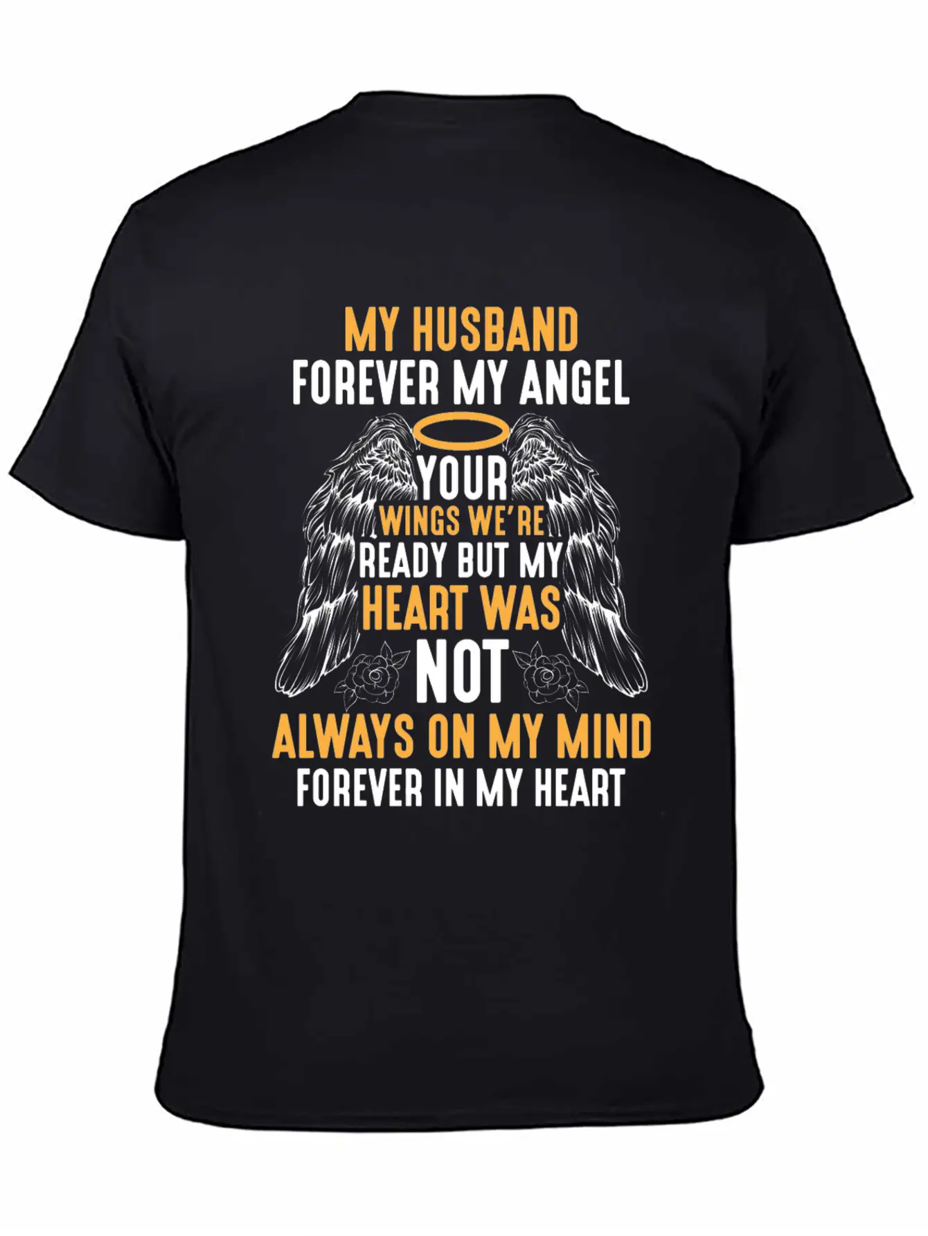 Husband Heaven Forever Angel Memory Widow Hubby Unisex Short Sleeve Soft Cotton T-Shirt – Casual Everyday Wear