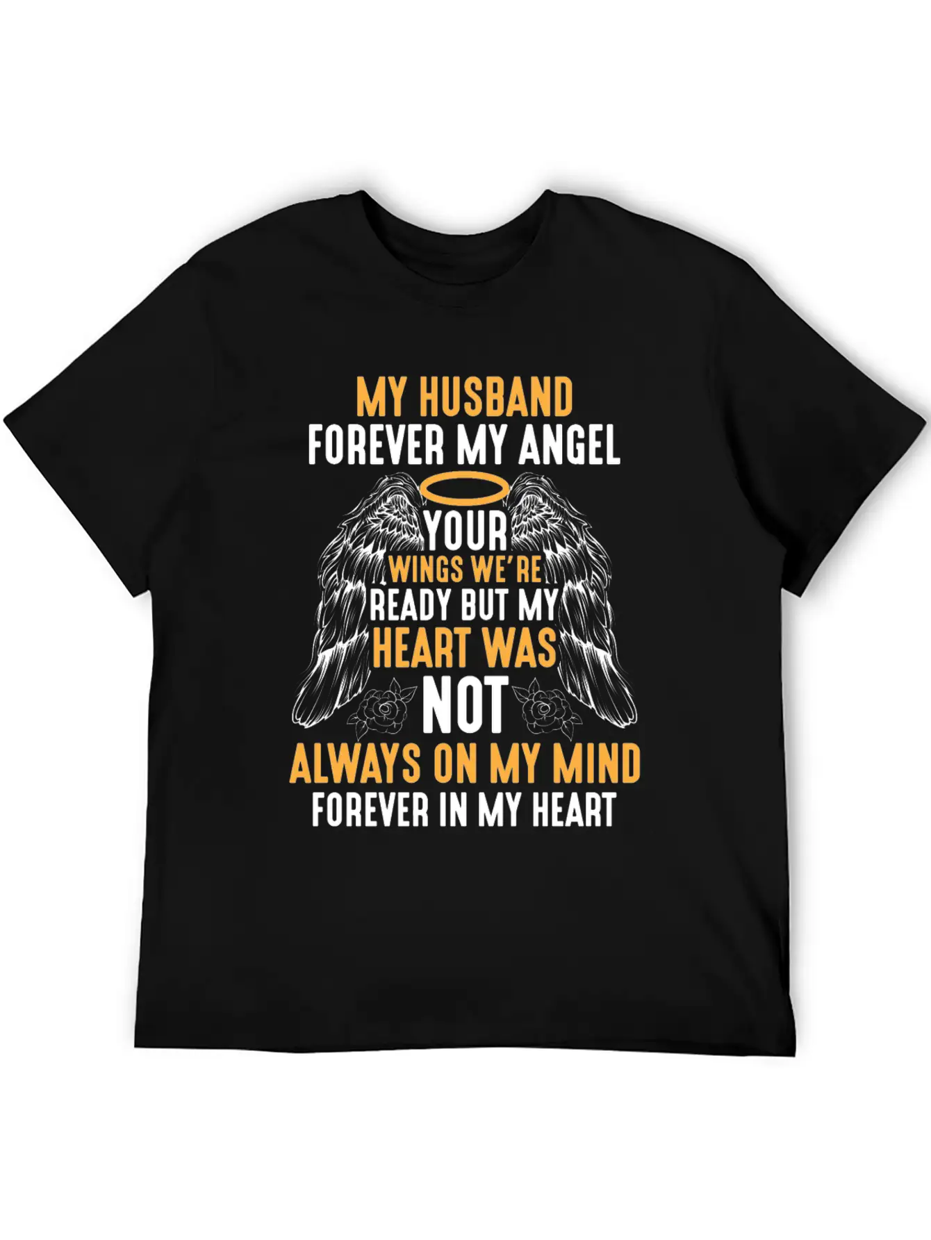 Husband Heaven Forever Angel Memory Widow Hubby Unisex Short Sleeve Soft Cotton T-Shirt – Casual Everyday Wear