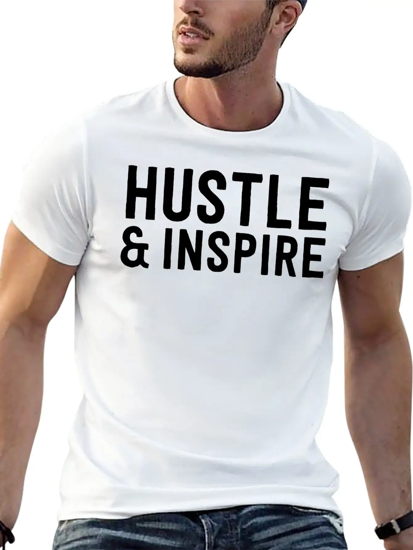 Hustle And Inspire Unisex Short Sleeve Soft Cotton T-Shirt – Casual Everyday Wear