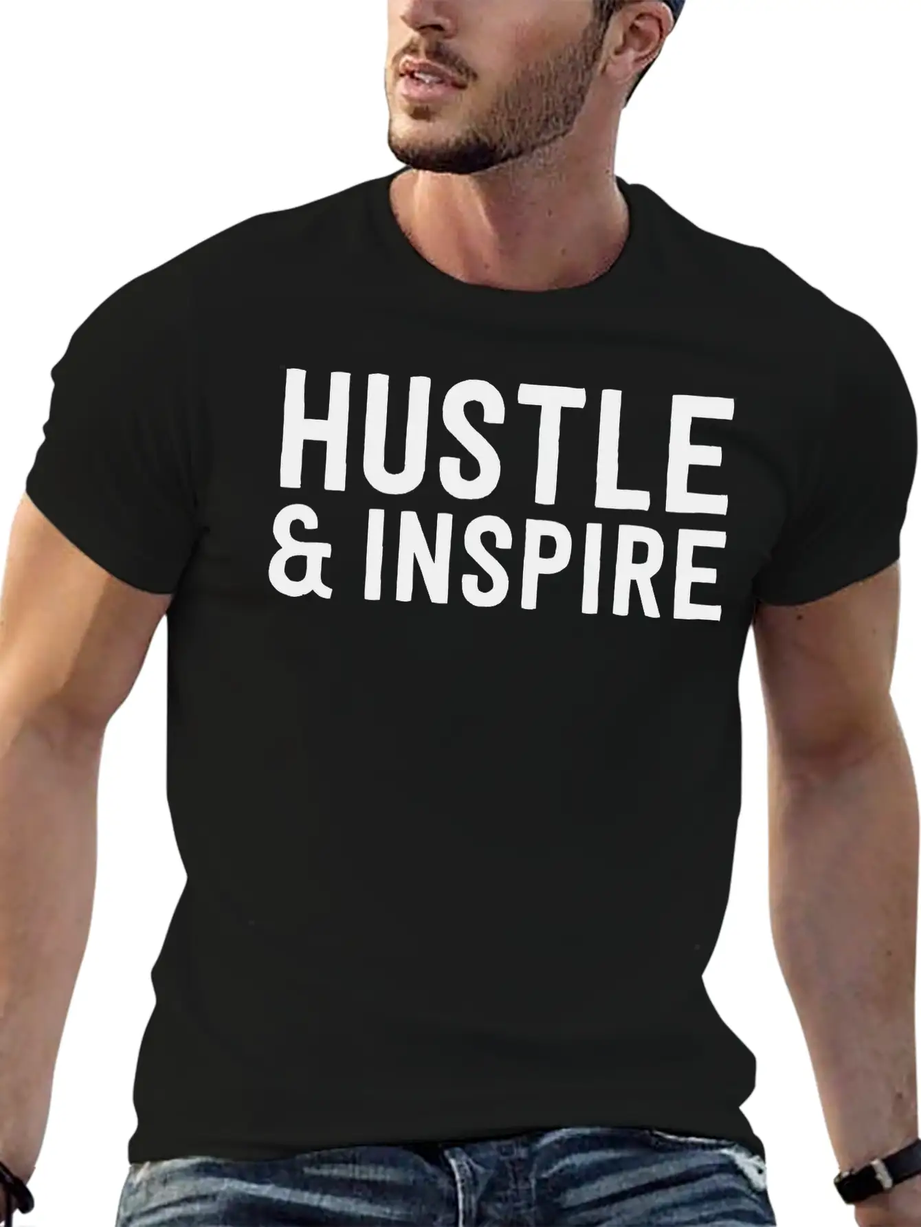 Hustle And Inspire Unisex Short Sleeve Soft Cotton T-Shirt – Casual Everyday Wear