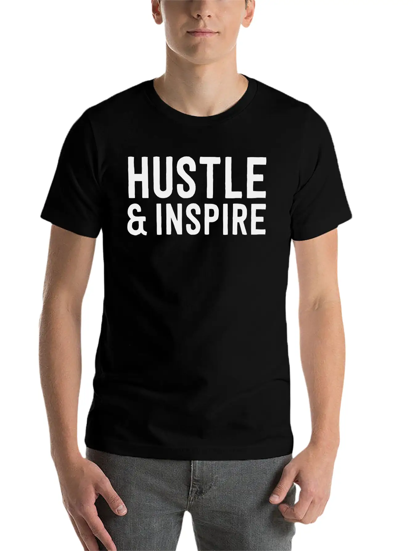 Hustle And Inspire Unisex Short Sleeve Soft Cotton T-Shirt – Casual Everyday Wear