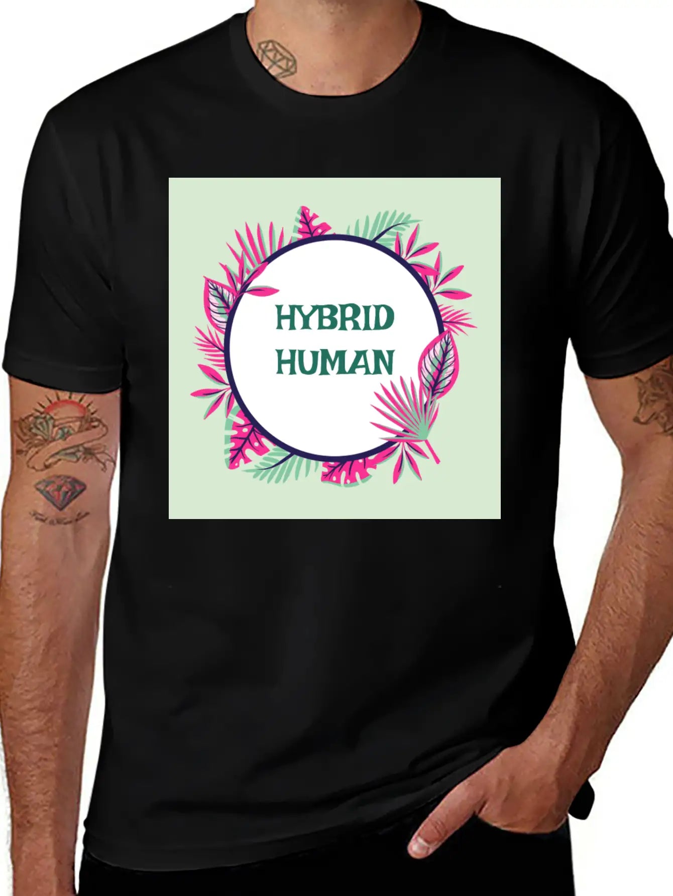 Hybrid Human, Unique, Renaissance, Dynamic Unisex Short Sleeve Soft Cotton T-Shirt – Casual Everyday Wear
