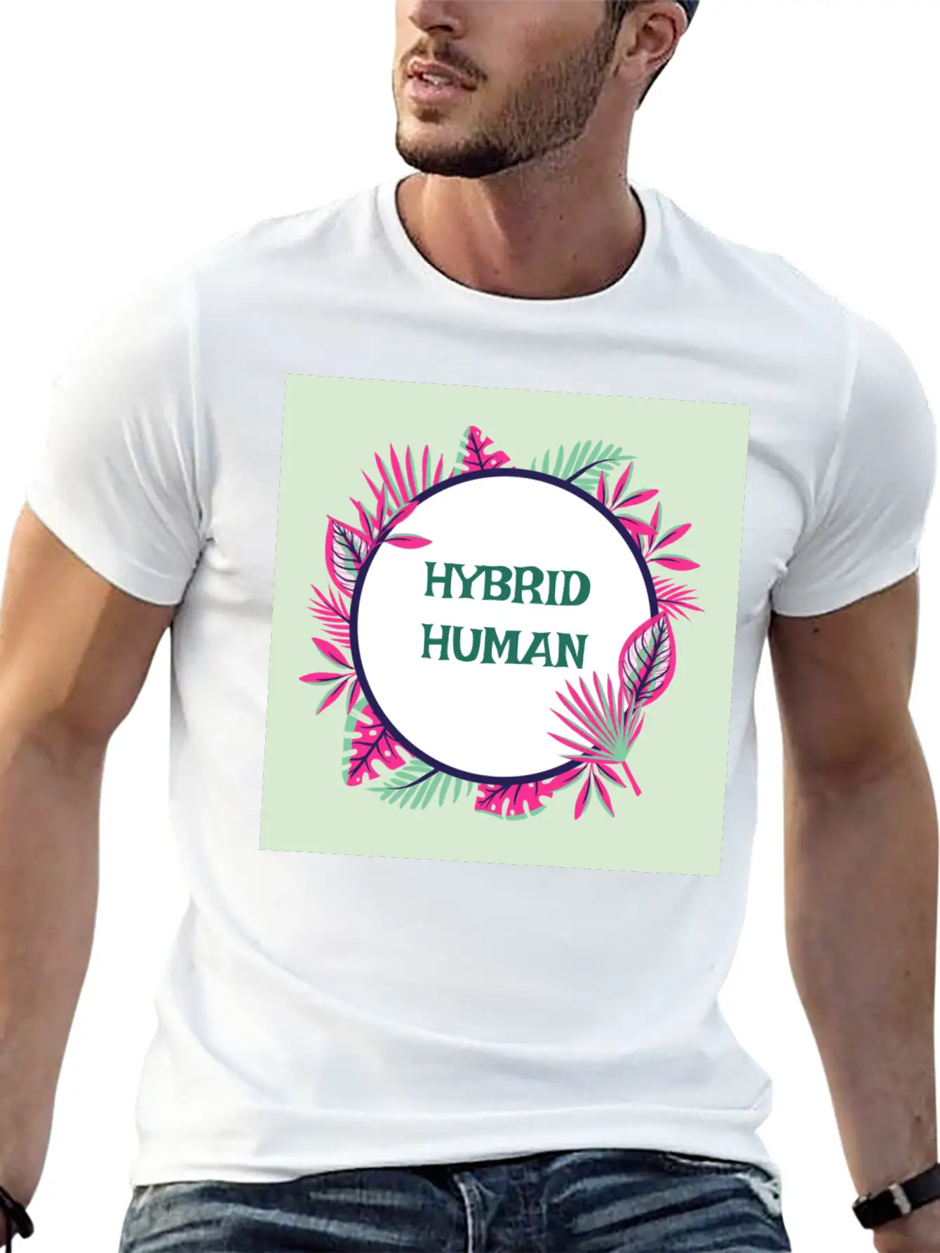 Hybrid Human, Unique, Renaissance, Dynamic Unisex Short Sleeve Soft Cotton T-Shirt – Casual Everyday Wear