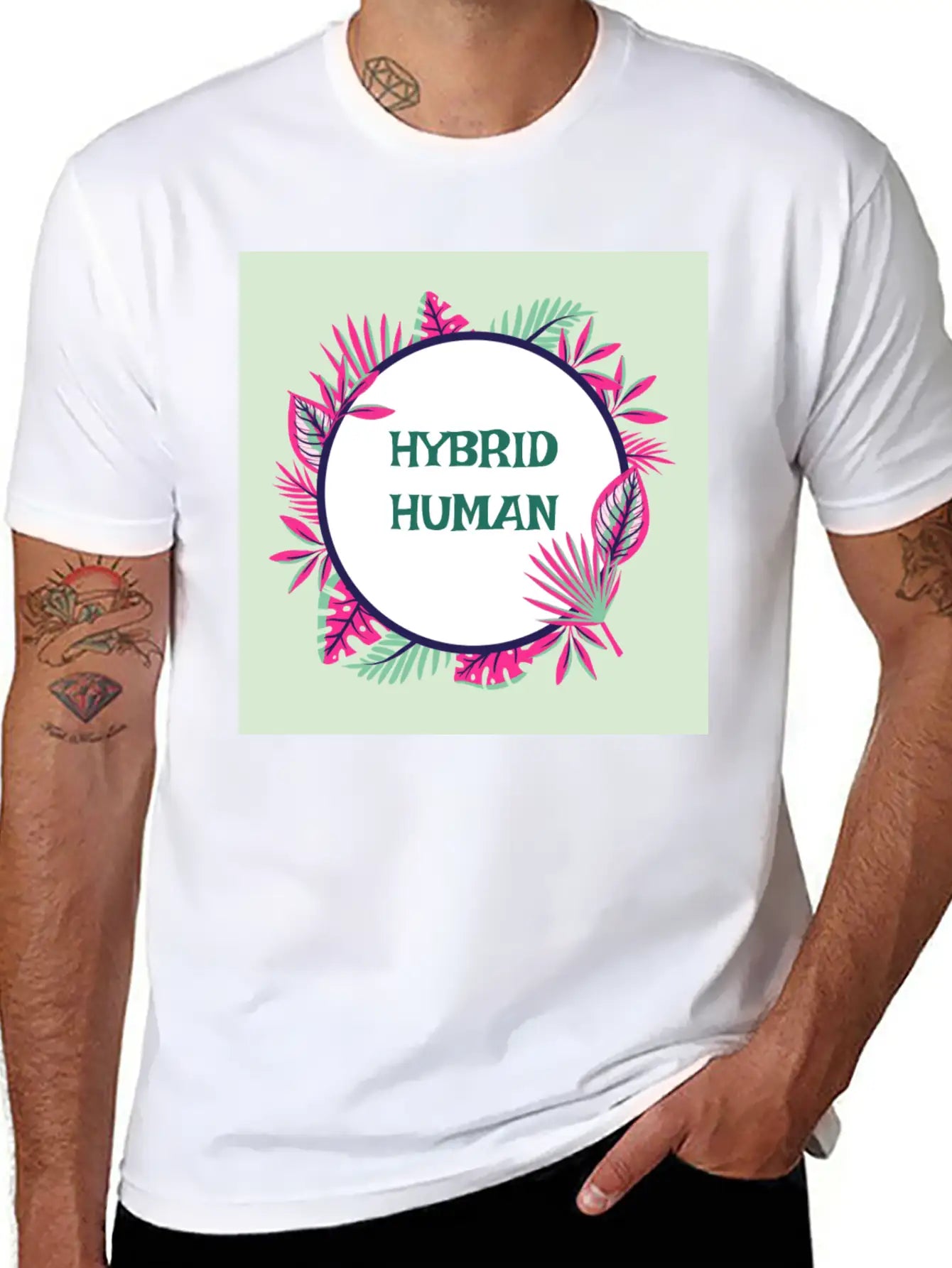 Hybrid Human, Unique, Renaissance, Dynamic Unisex Short Sleeve Soft Cotton T-Shirt – Casual Everyday Wear