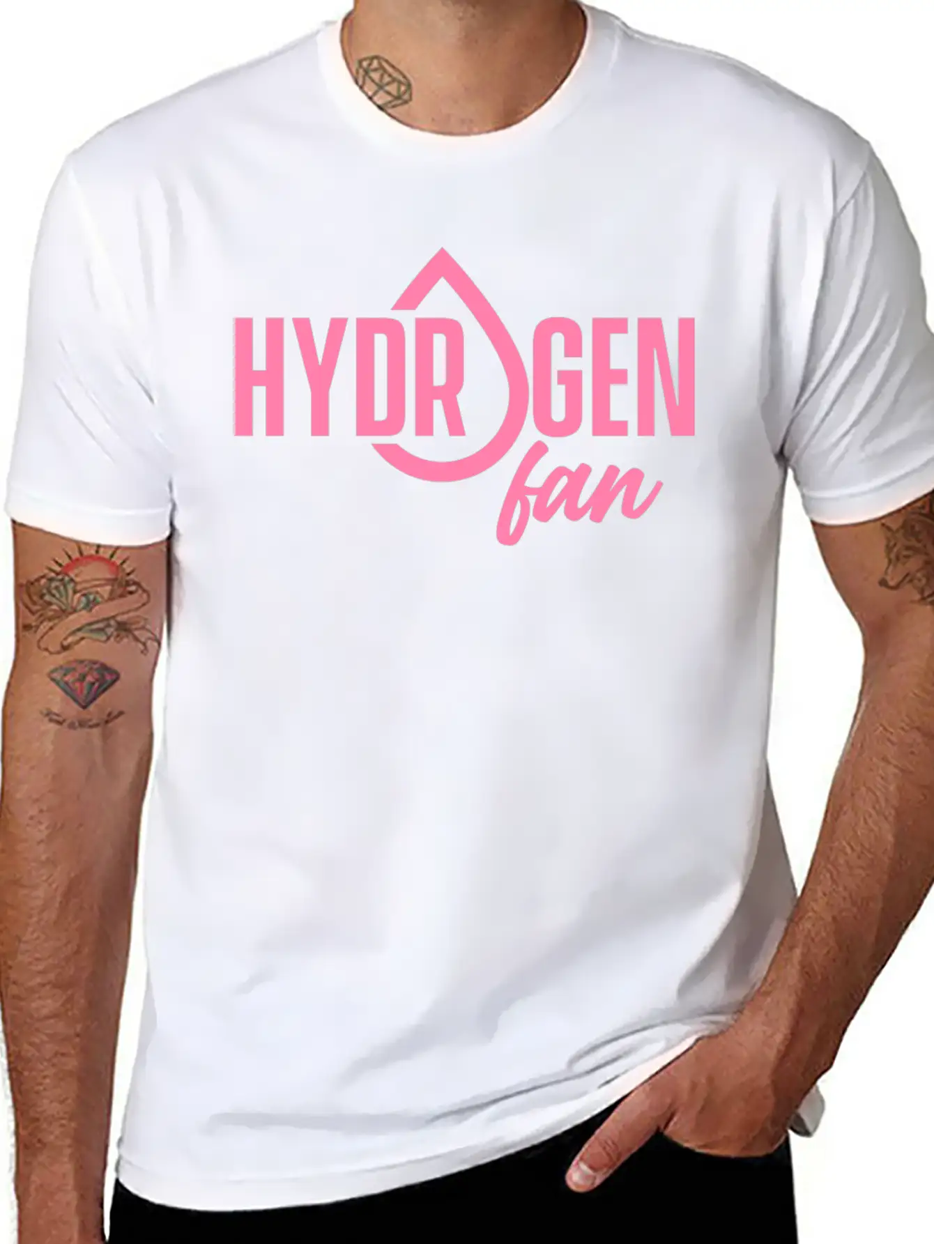 Hydrogen Fan Symbol H Clean Sayings Fuel Unisex Short Sleeve Soft Cotton T-Shirt – Casual Everyday Wear