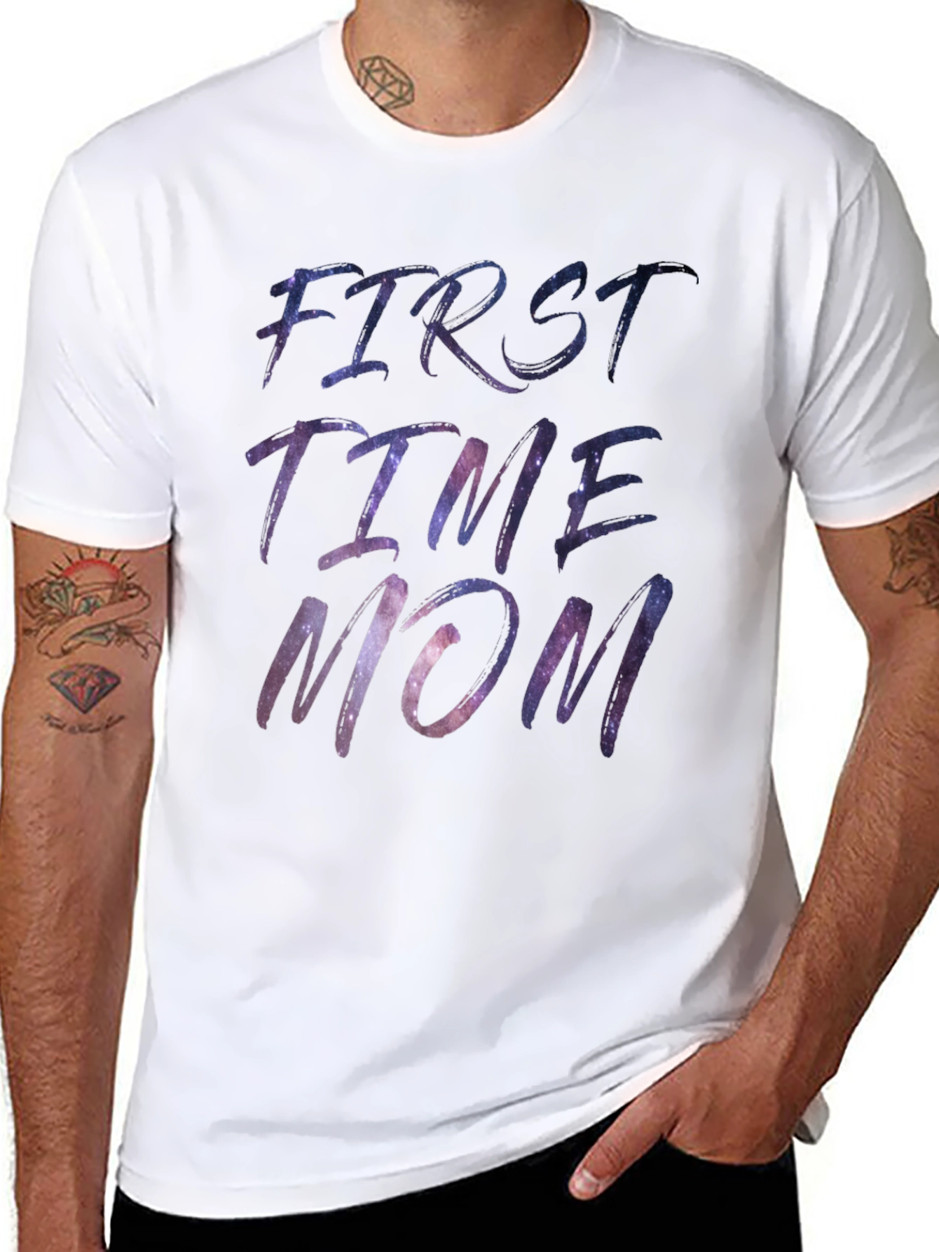First Time Mom Galaxy Print T-Shirt