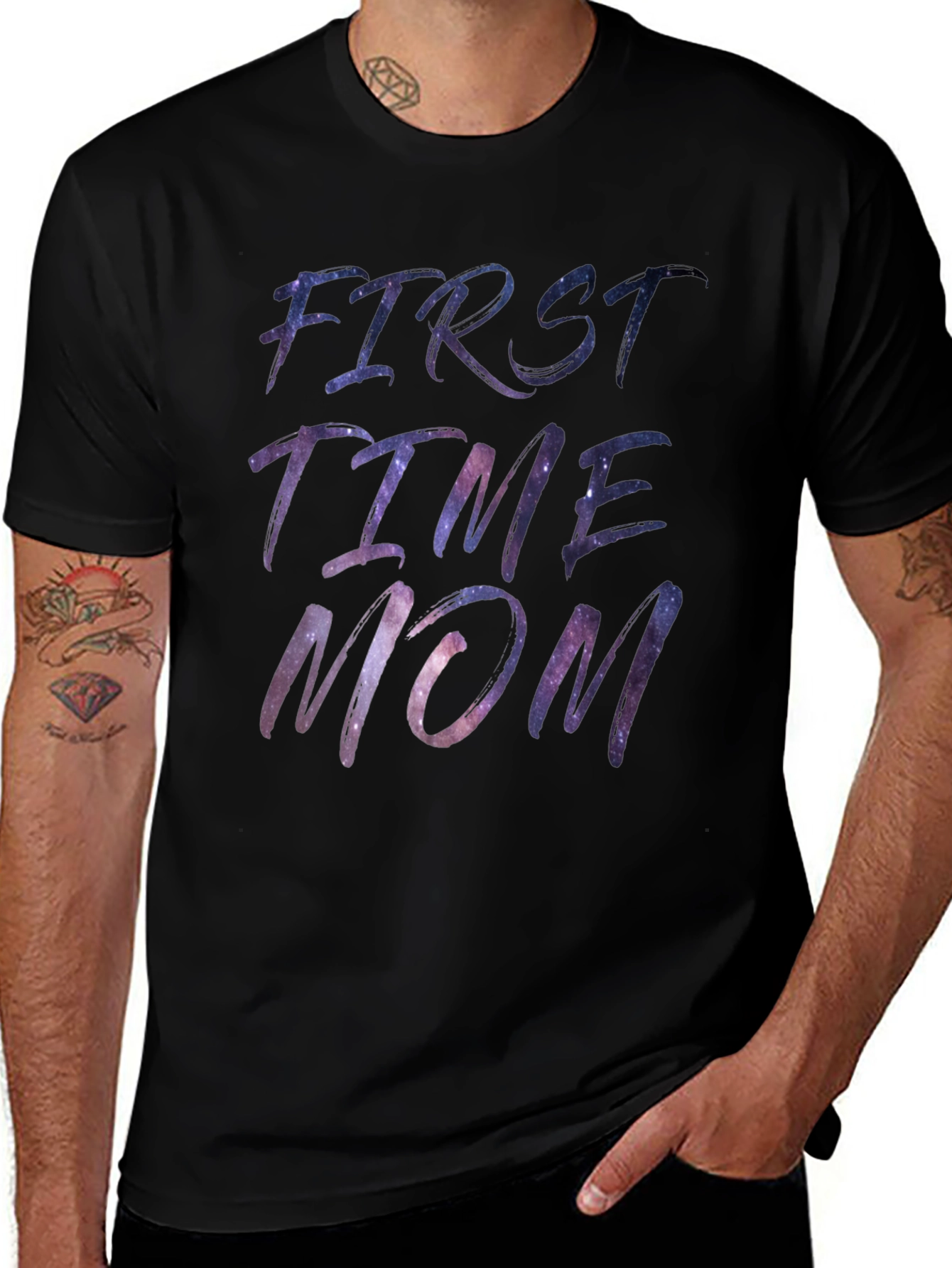 First Time Mom Galaxy Print T-Shirt