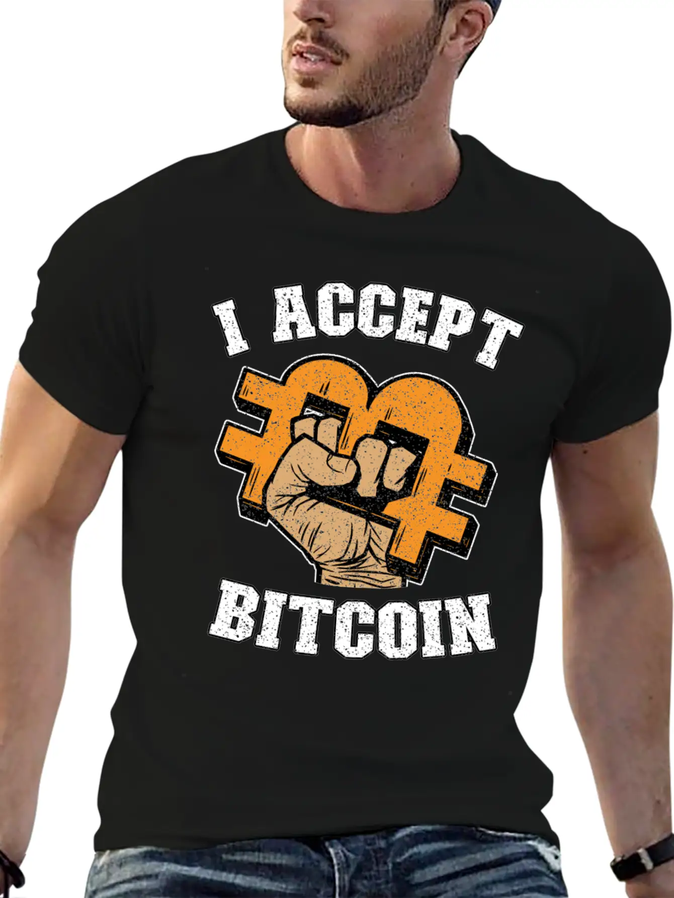 I Accept Bitcoin Fist Funny Crypto BTC Gift Timeless Short Sleeve Tee – Comfy And Minimalist Design