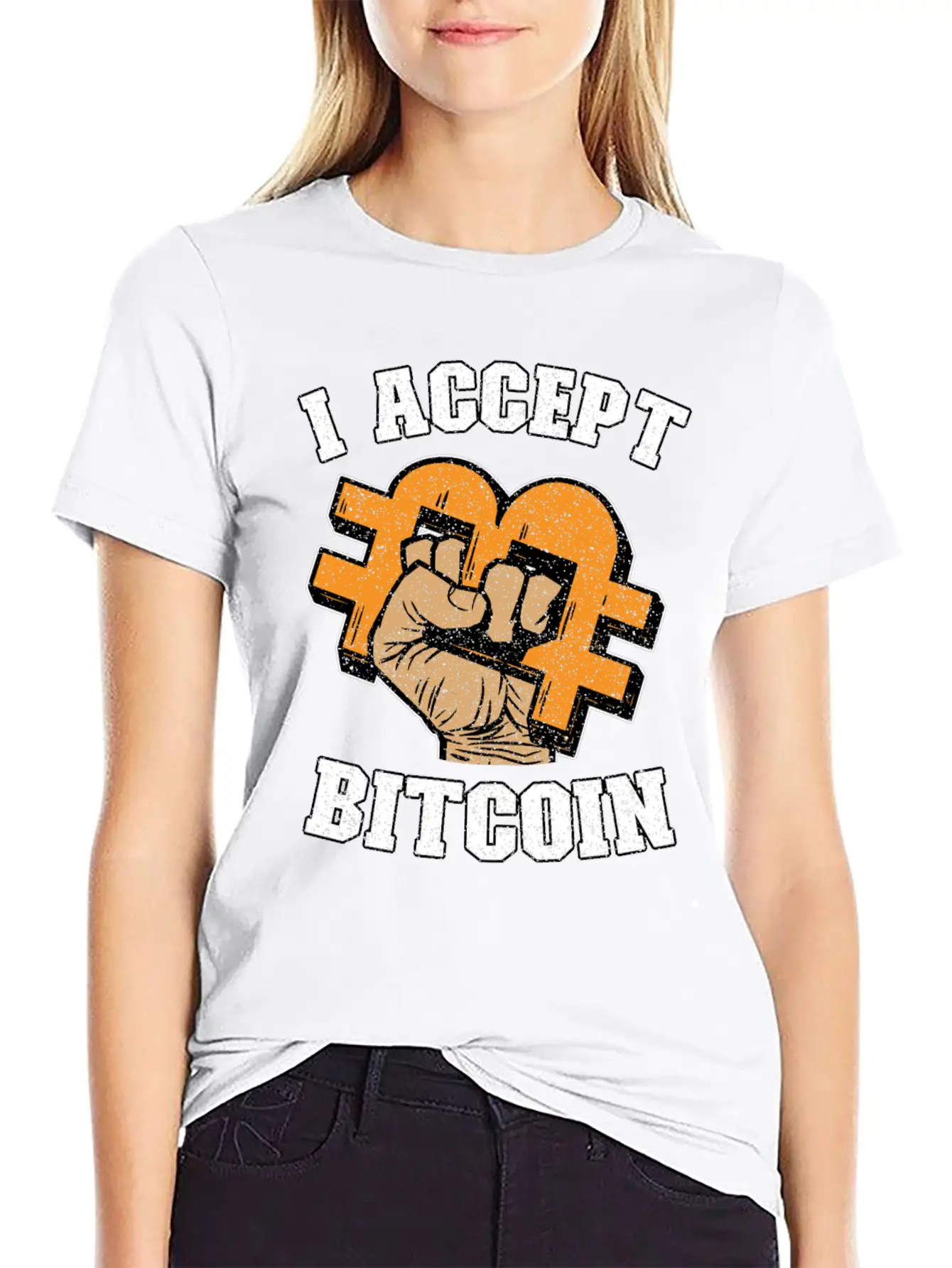 I Accept Bitcoin Fist Funny Crypto BTC Gift Timeless Short Sleeve Tee – Comfy And Minimalist Design