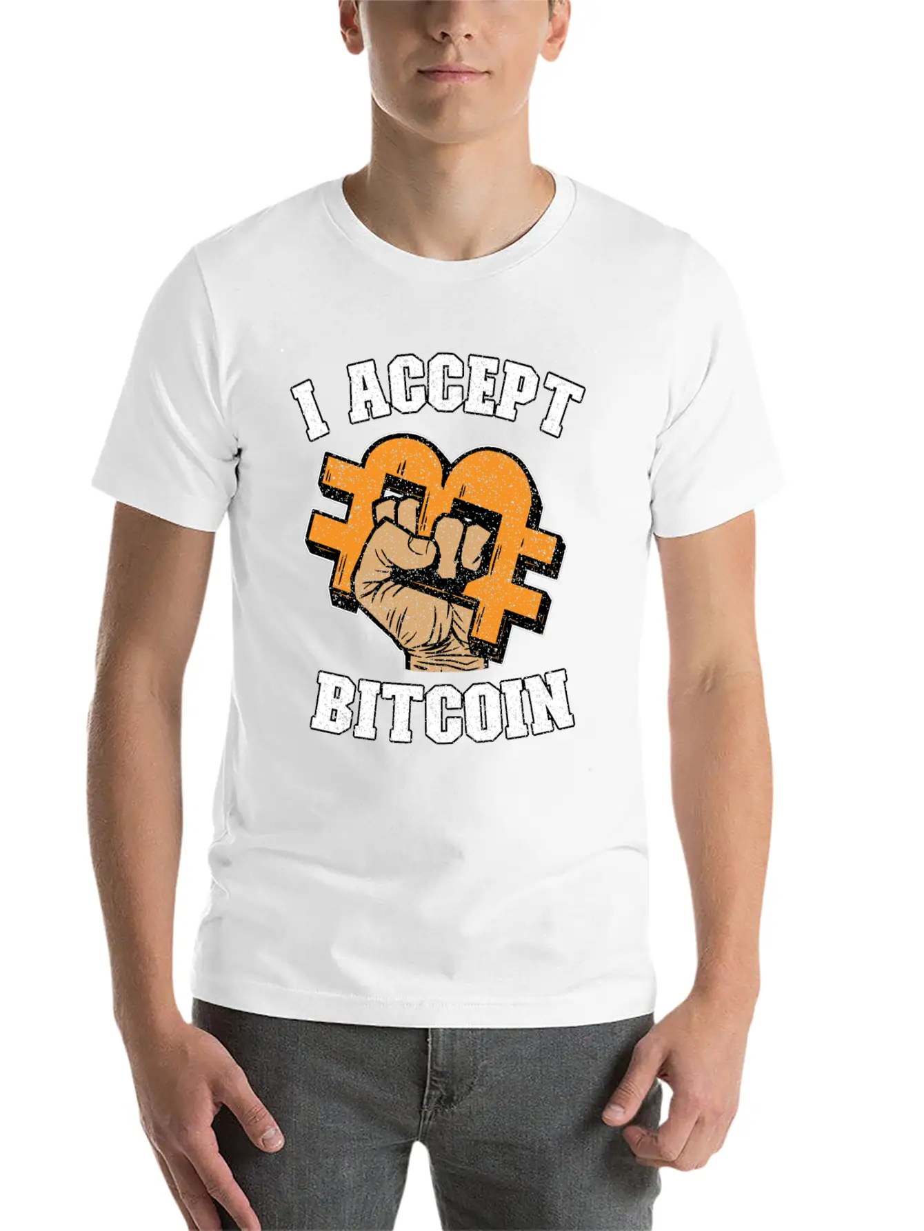 I Accept Bitcoin Fist Funny Crypto BTC Gift Timeless Short Sleeve Tee – Comfy And Minimalist Design