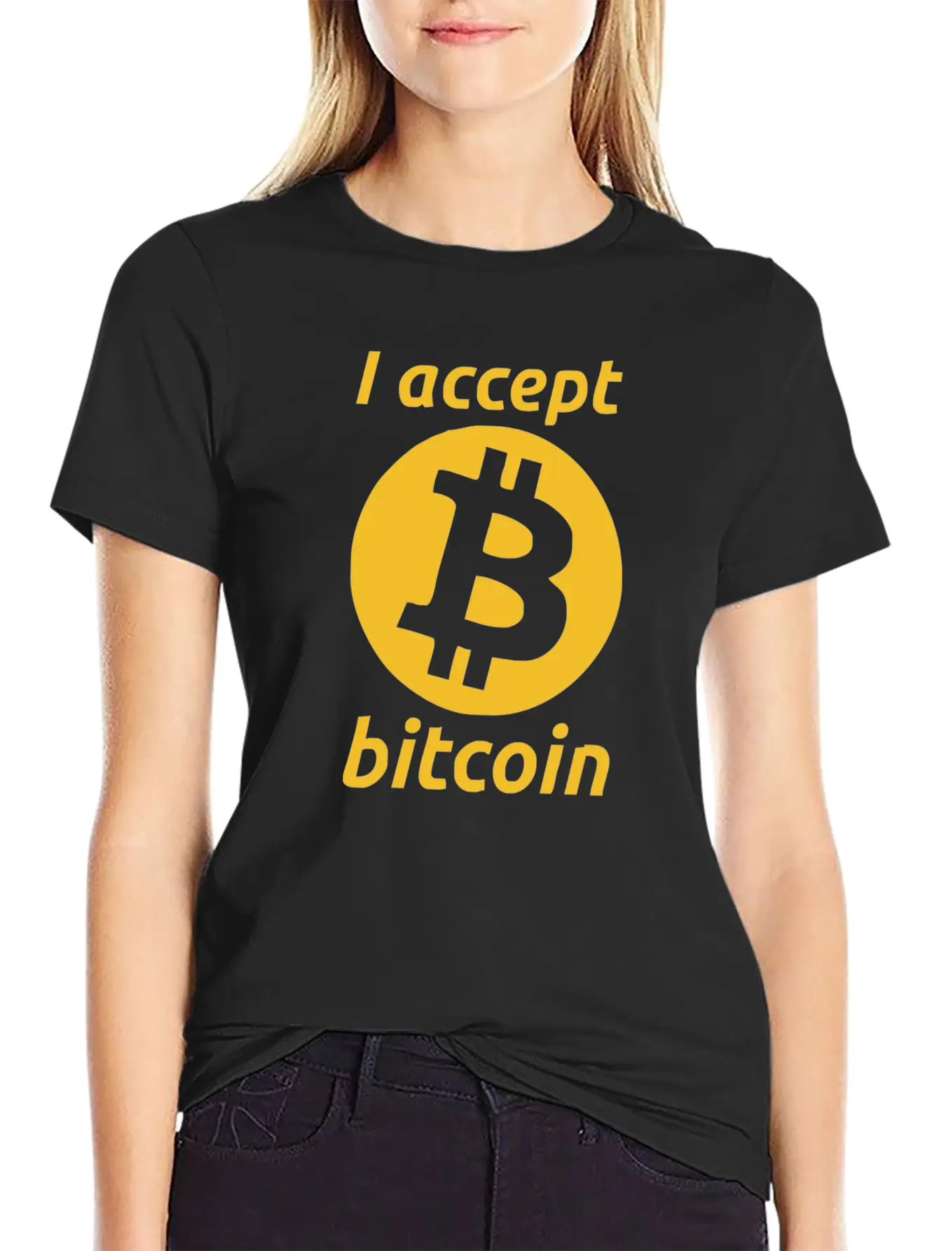 I Accept Bitcoin Stylish Everyday T-Shirt – Unisex Basic Cotton Tee