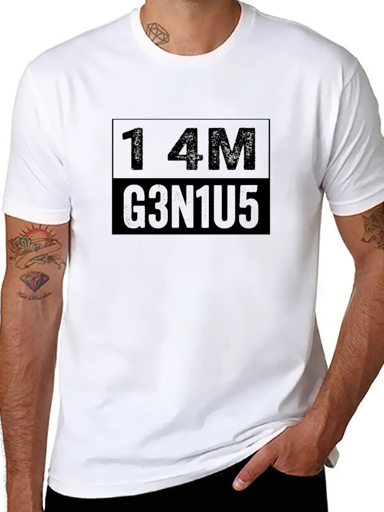 I Am Genius - 1 4M G3n1u5 Smart Clever Intelligent Timeless Short Sleeve Tee – Comfy And Minimalist Design