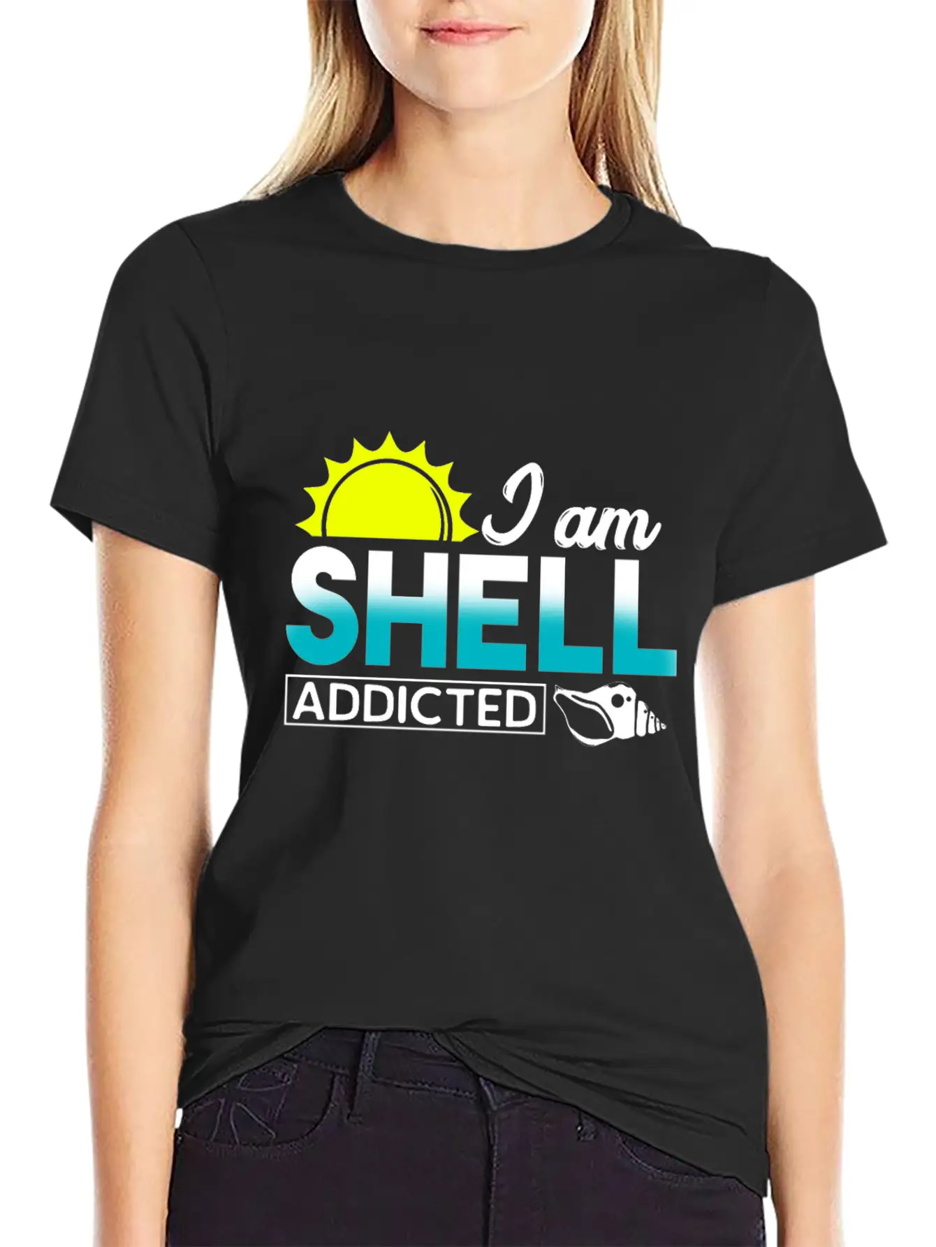 I Am Shell Addicted Present Collector Unisex Short Sleeve Soft Cotton T-Shirt – Casual Everyday Wear