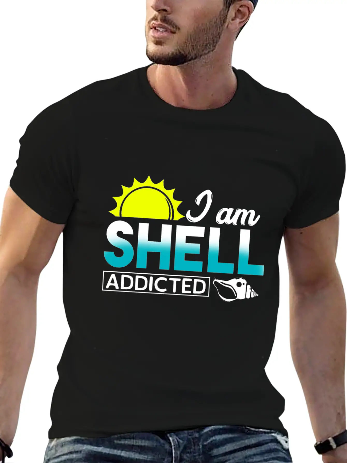 I Am Shell Addicted Present Collector Unisex Short Sleeve Soft Cotton T-Shirt – Casual Everyday Wear