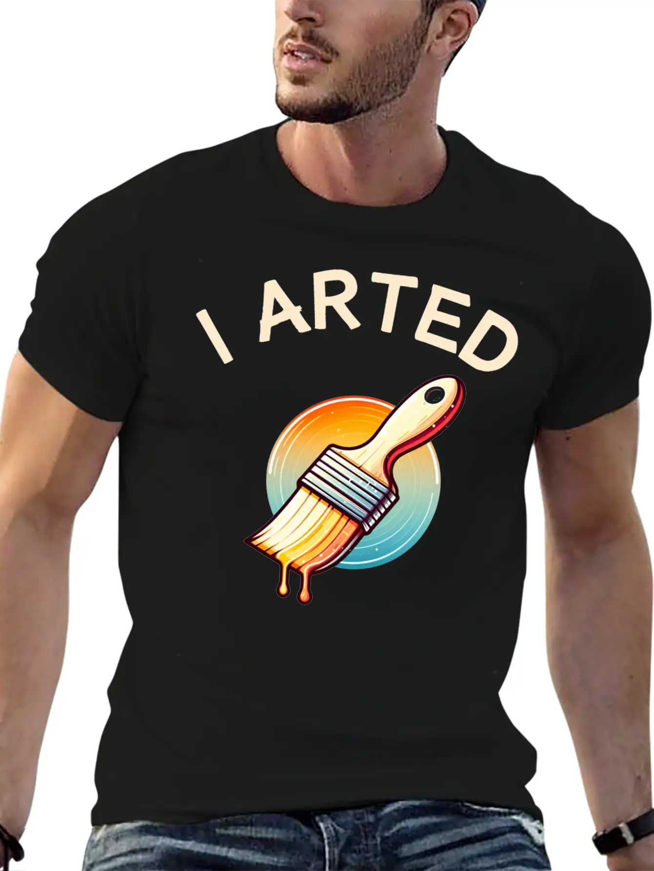 I Arted - Funny Artist Pun Stylish Everyday T-Shirt – Unisex Basic Cotton Tee