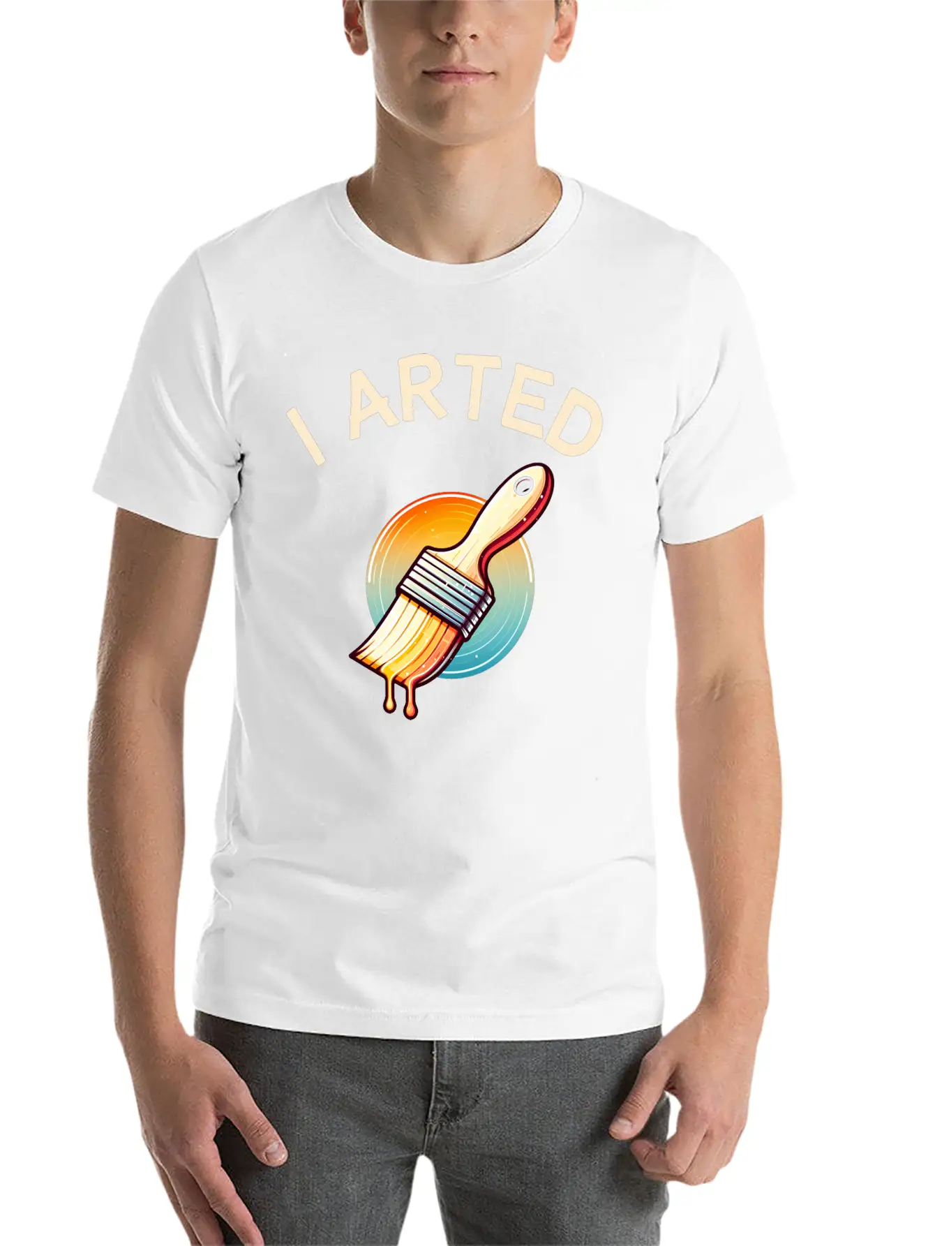 I Arted - Funny Artist Pun Stylish Everyday T-Shirt – Unisex Basic Cotton Tee