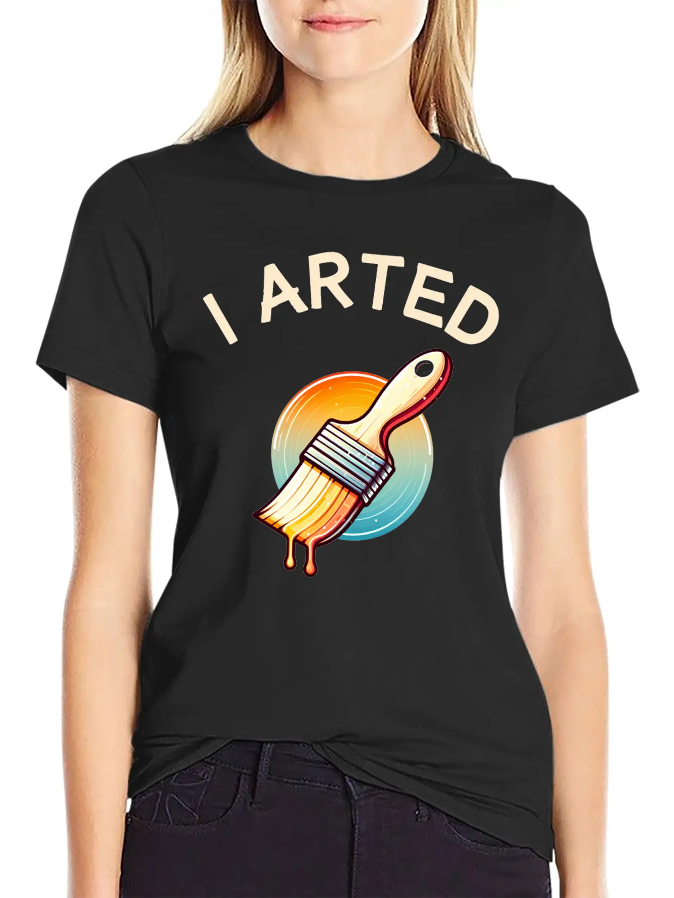 I Arted - Funny Artist Pun Stylish Everyday T-Shirt – Unisex Basic Cotton Tee