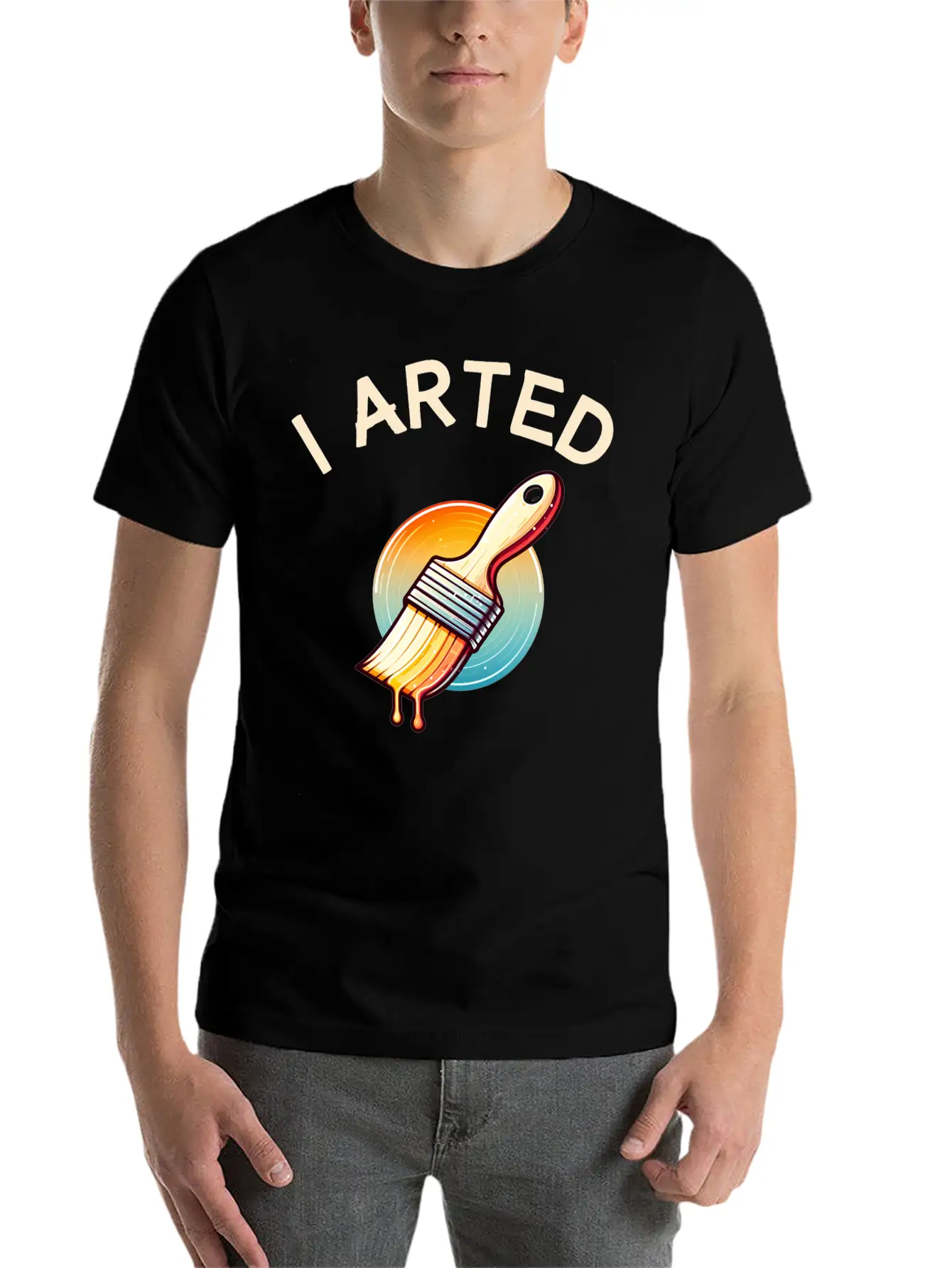 I Arted - Funny Artist Pun Stylish Everyday T-Shirt – Unisex Basic Cotton Tee