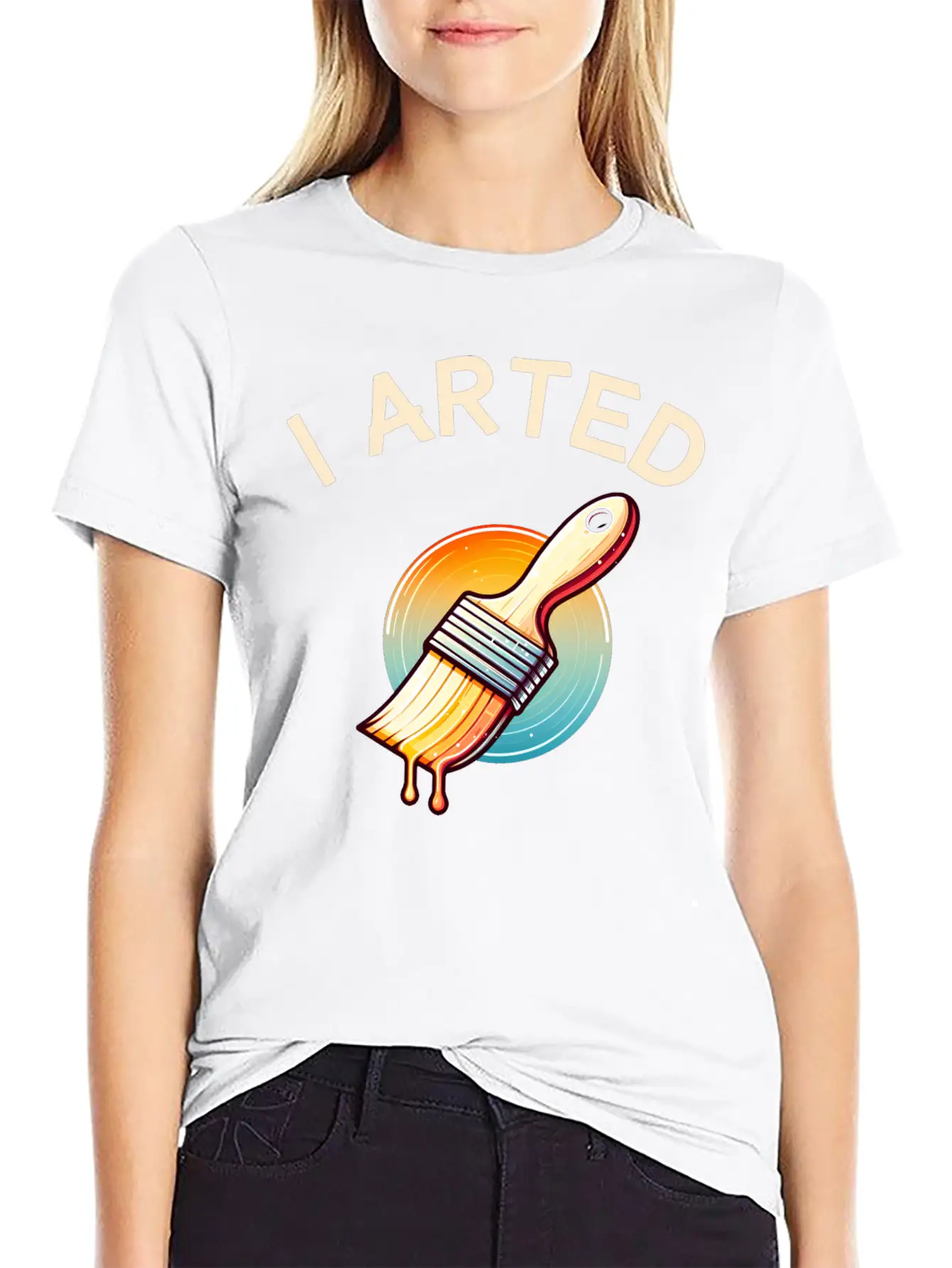 I Arted - Funny Artist Pun Stylish Everyday T-Shirt – Unisex Basic Cotton Tee