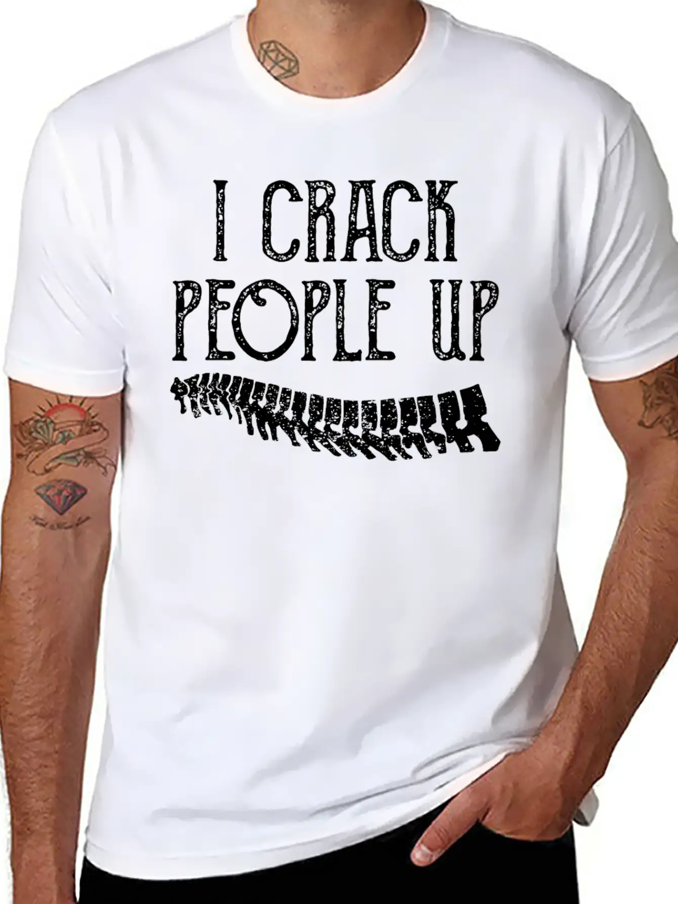 I Crack People Up Funny Chiropractor Slogan Humor Essential Unisex Summer Tee – Soft Cotton Casual Fit