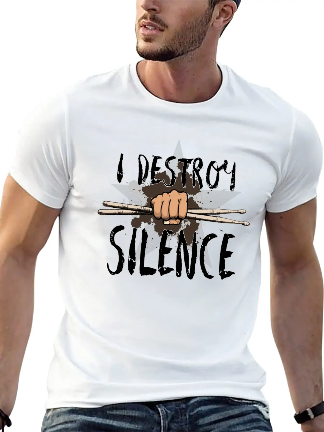 I Destroy Silence Stylish Everyday T-Shirt – Unisex Basic Cotton Tee