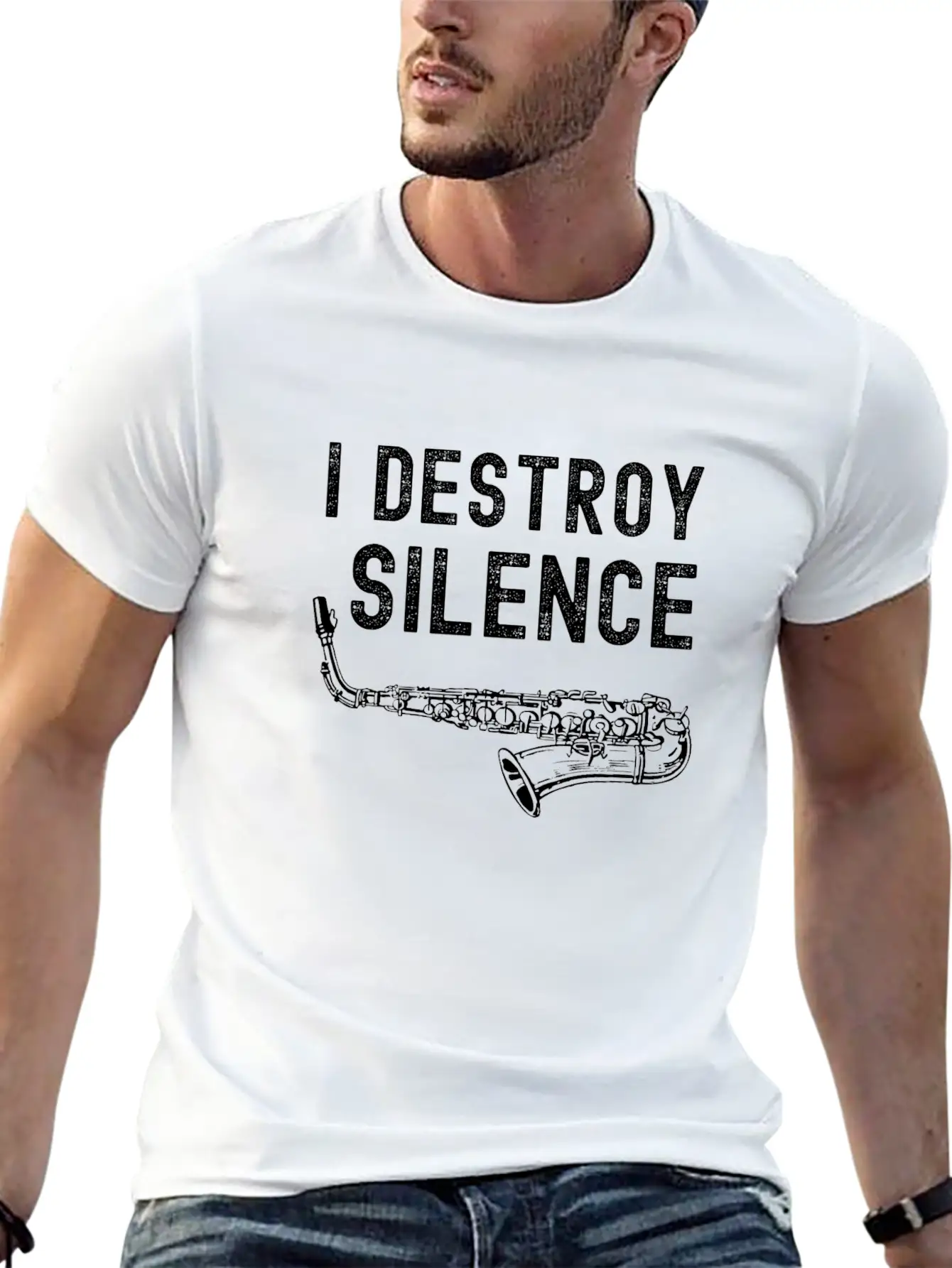 I Destroy Silence Trombone Unisex Short Sleeve Soft Cotton T-Shirt – Casual Everyday Wear
