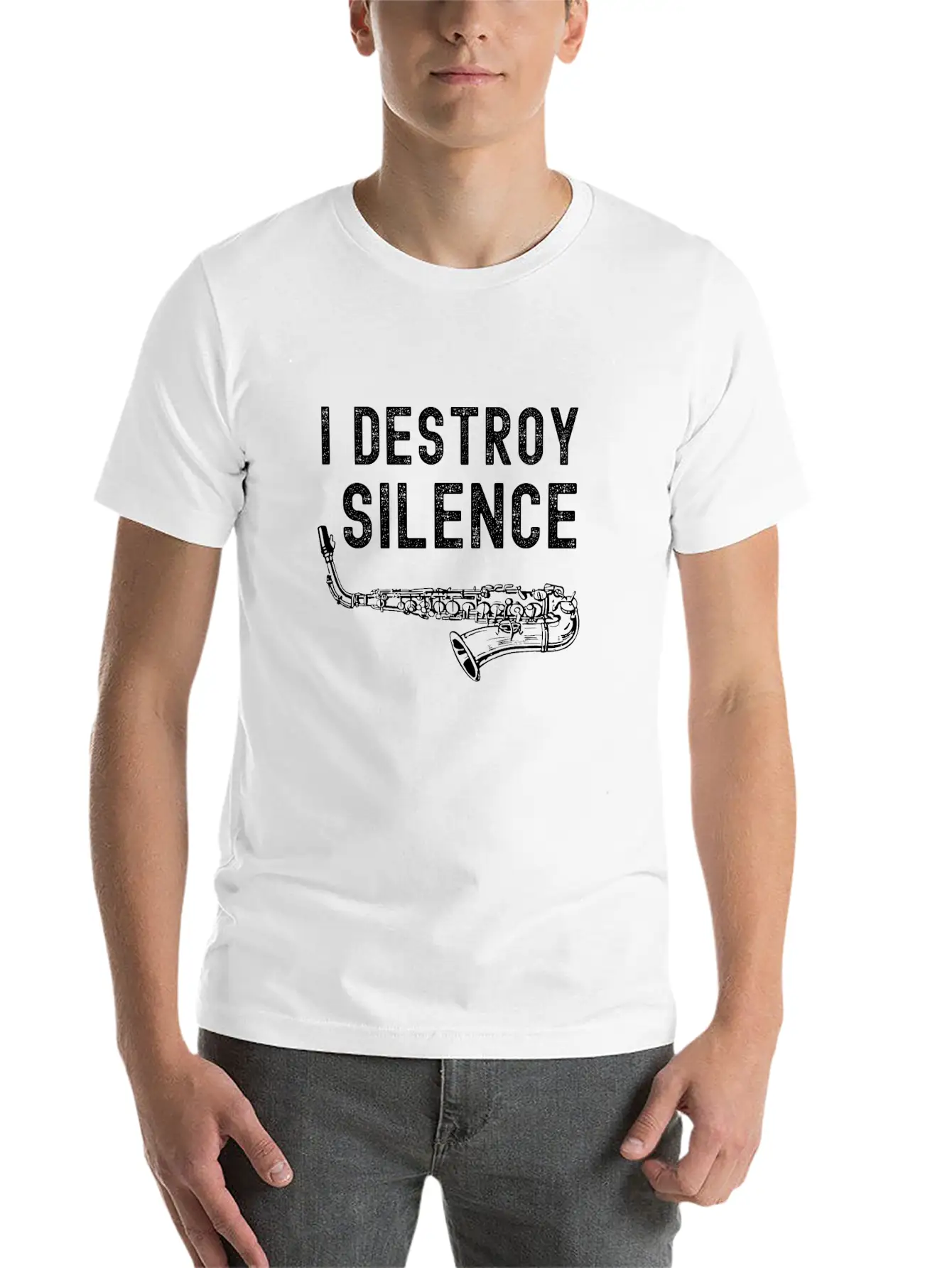 I Destroy Silence Trombone Unisex Short Sleeve Soft Cotton T-Shirt – Casual Everyday Wear