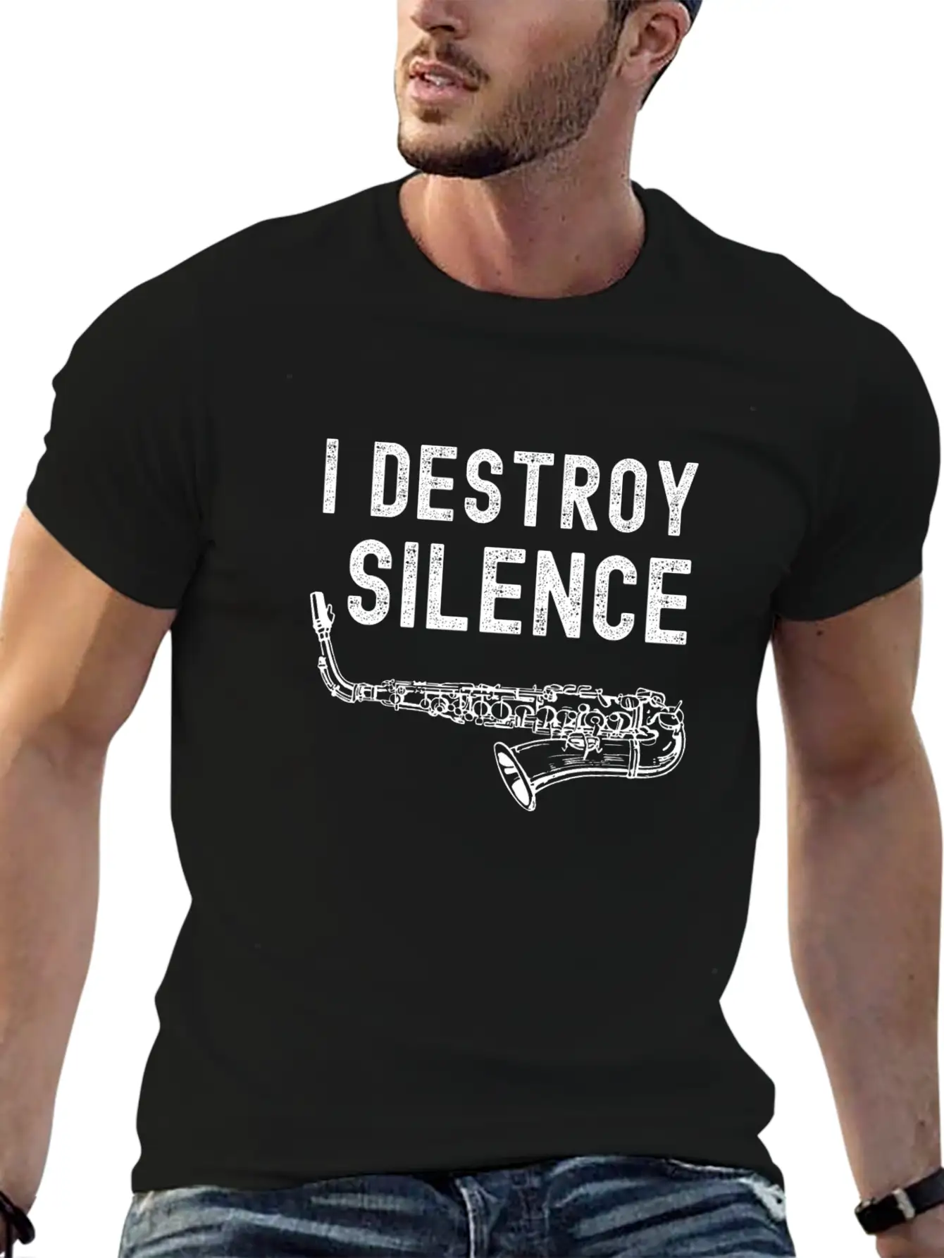 I Destroy Silence Trombone Unisex Short Sleeve Soft Cotton T-Shirt – Casual Everyday Wear