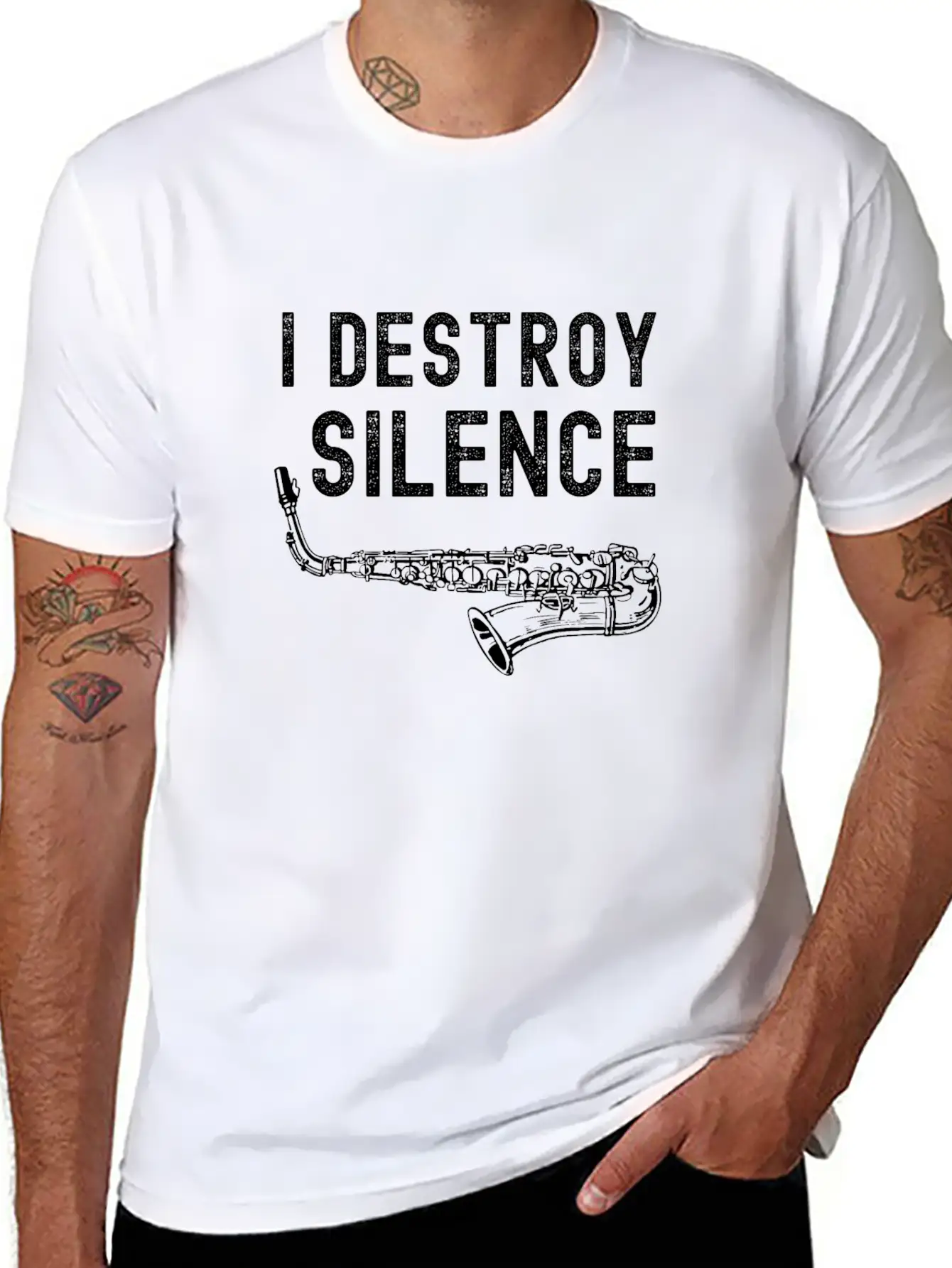 I Destroy Silence Trombone Unisex Short Sleeve Soft Cotton T-Shirt – Casual Everyday Wear
