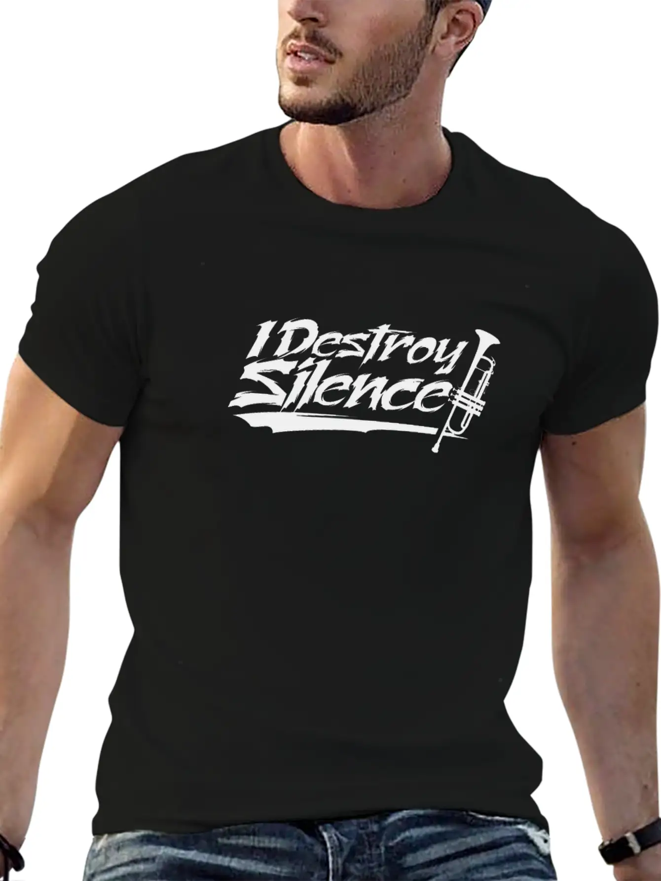 I Destroy Silence - Trumpet Trumpeter Trumpets Comfortable Minimalist Graphic Tee – Summer Style Essential