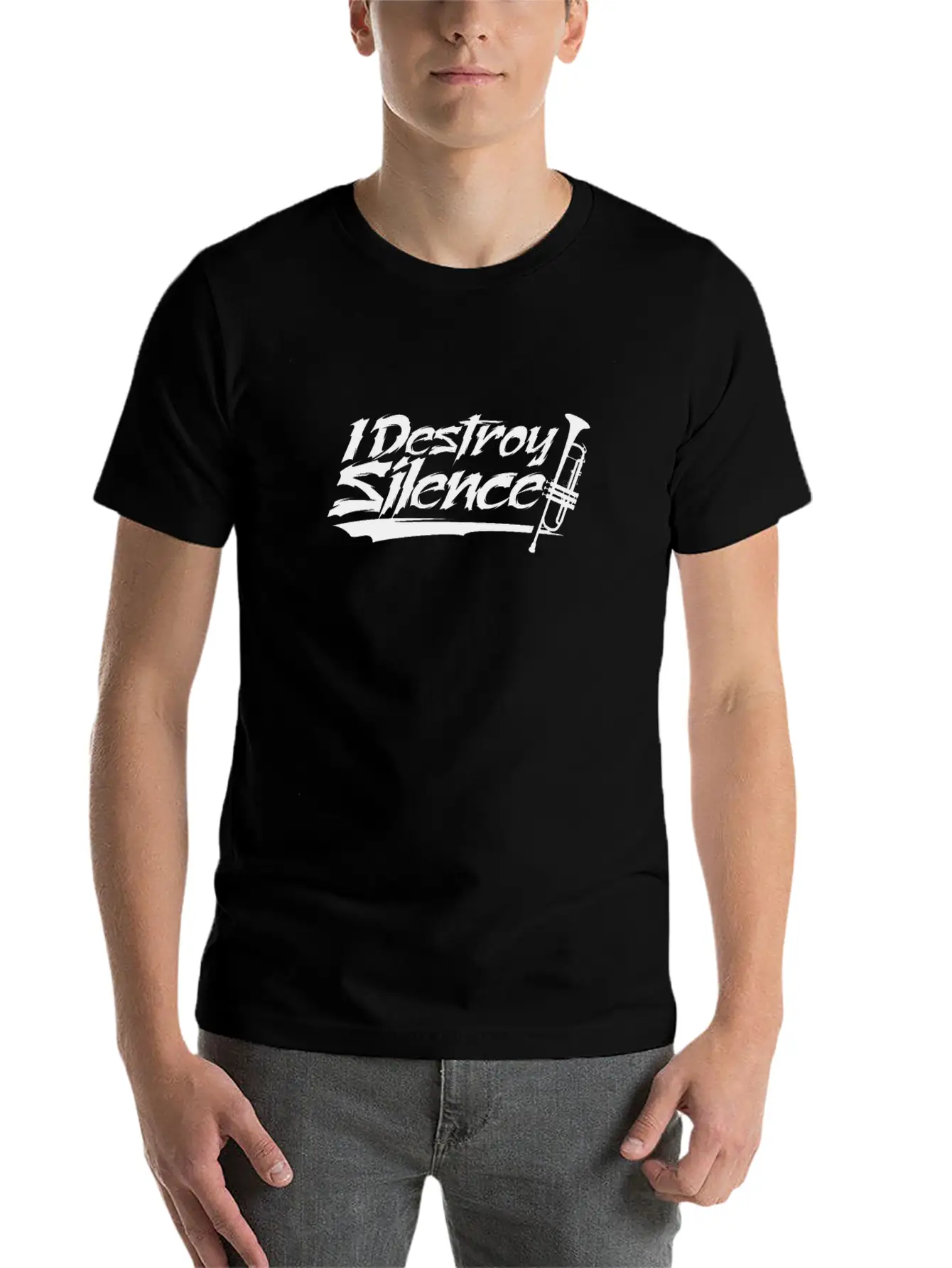 I Destroy Silence - Trumpet Trumpeter Trumpets Comfortable Minimalist Graphic Tee – Summer Style Essential