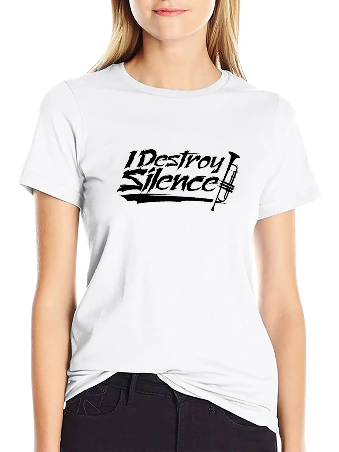I Destroy Silence - Trumpet Trumpeter Trumpets Comfortable Minimalist Graphic Tee – Summer Style Essential