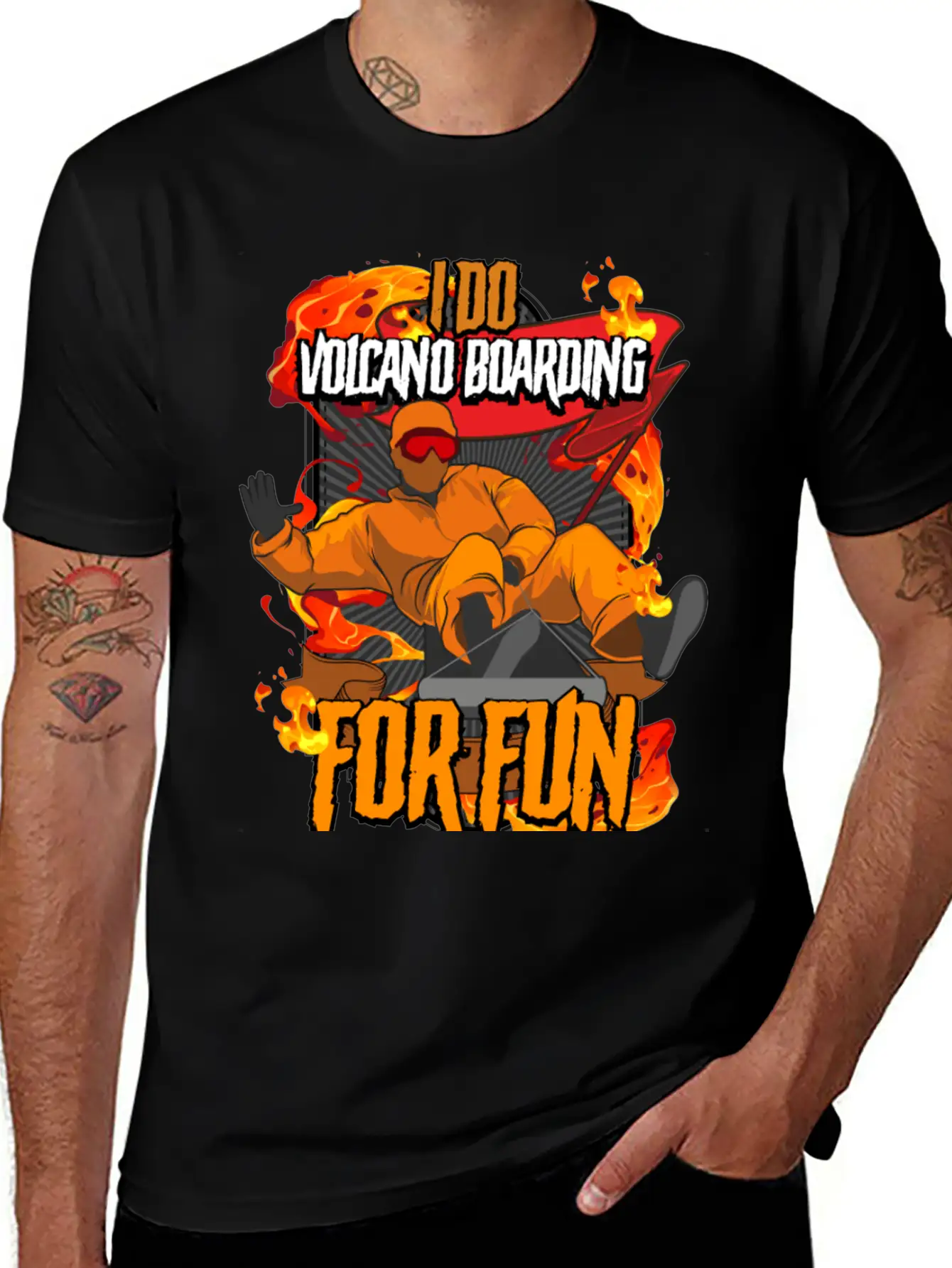 I Do Volcano Boarding For Fun Volcano Surfing Stylish Everyday T-Shirt – Unisex Basic Cotton Tee
