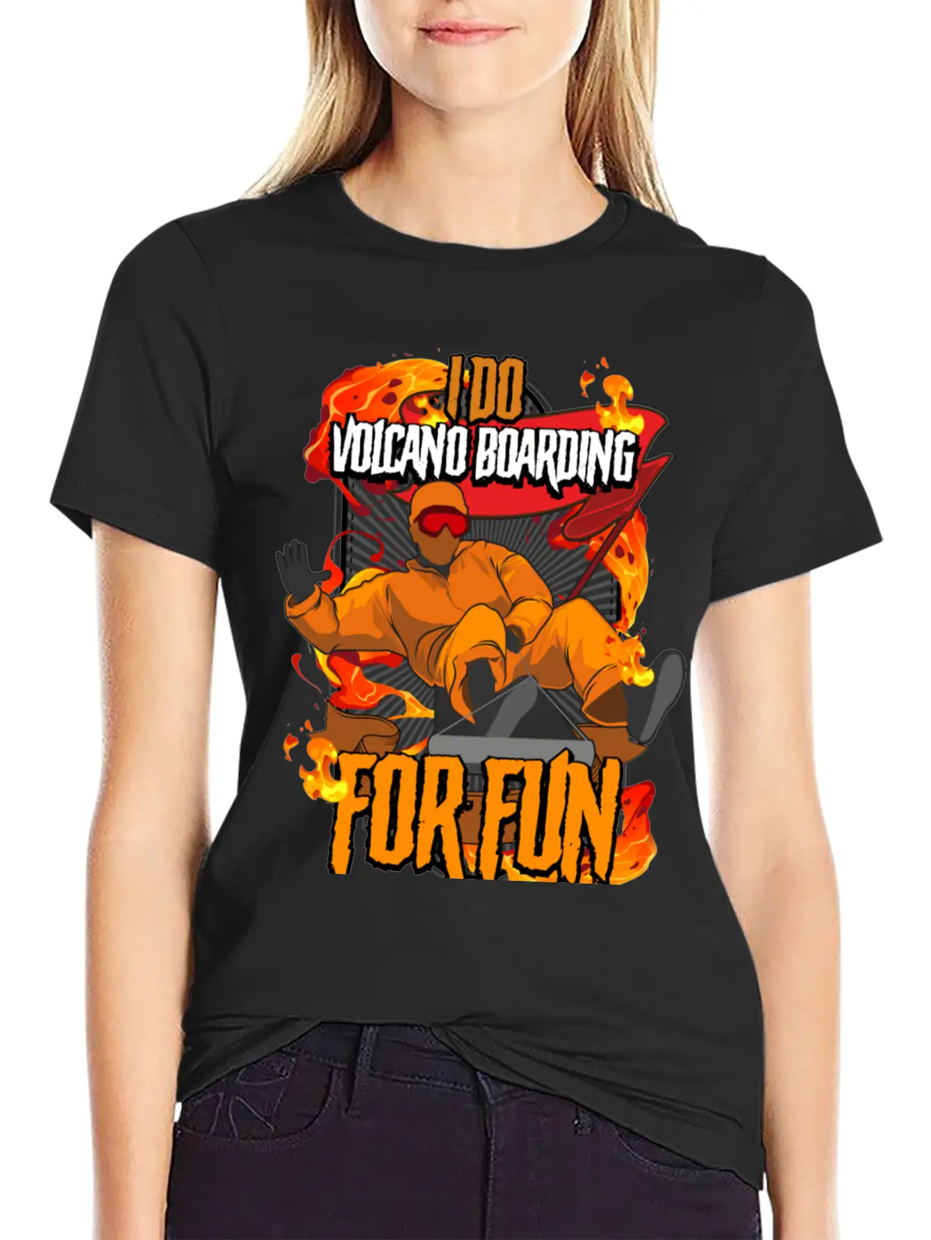 I Do Volcano Boarding For Fun Volcano Surfing Stylish Everyday T-Shirt – Unisex Basic Cotton Tee