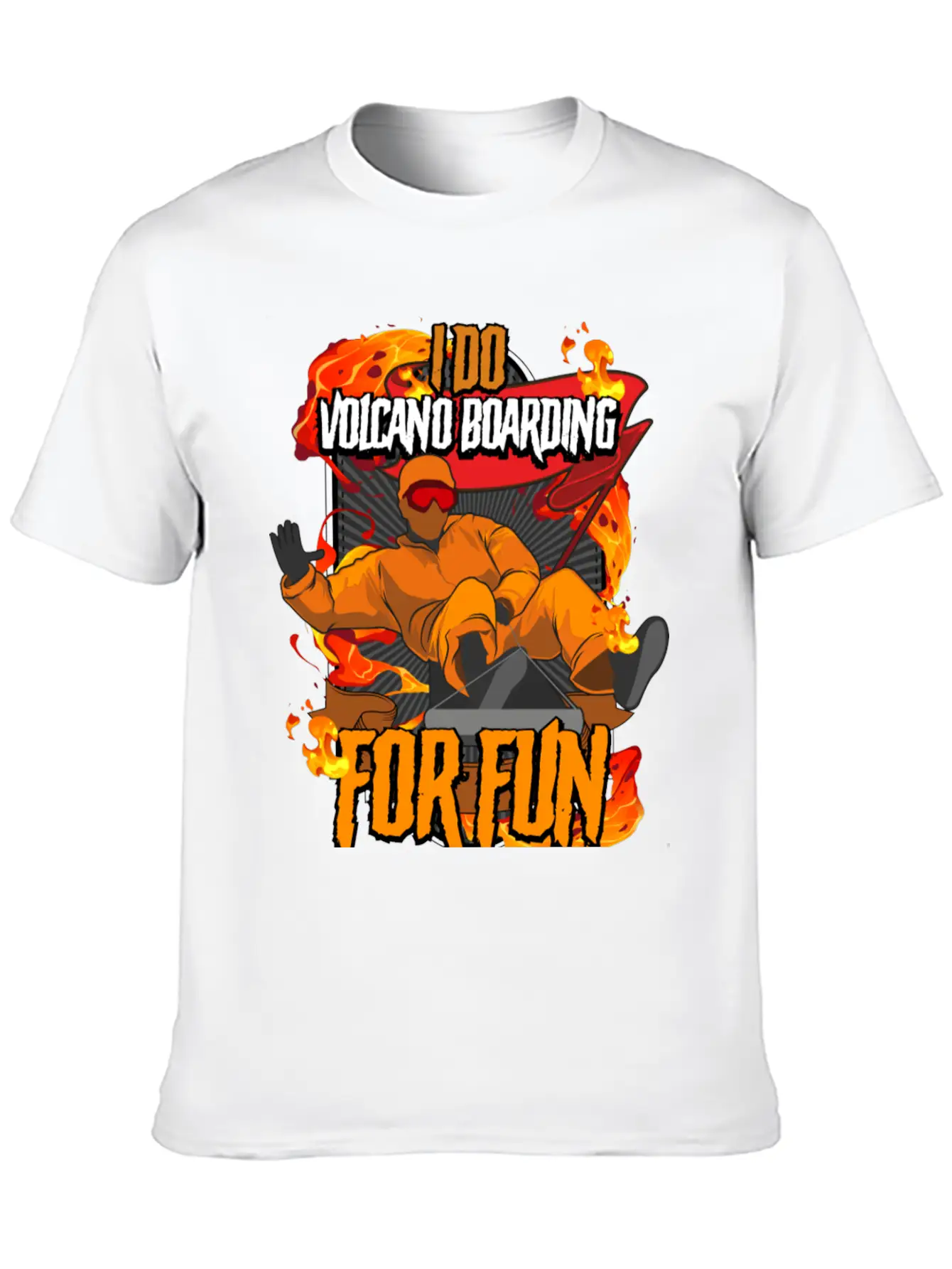 I Do Volcano Boarding For Fun Volcano Surfing Stylish Everyday T-Shirt – Unisex Basic Cotton Tee