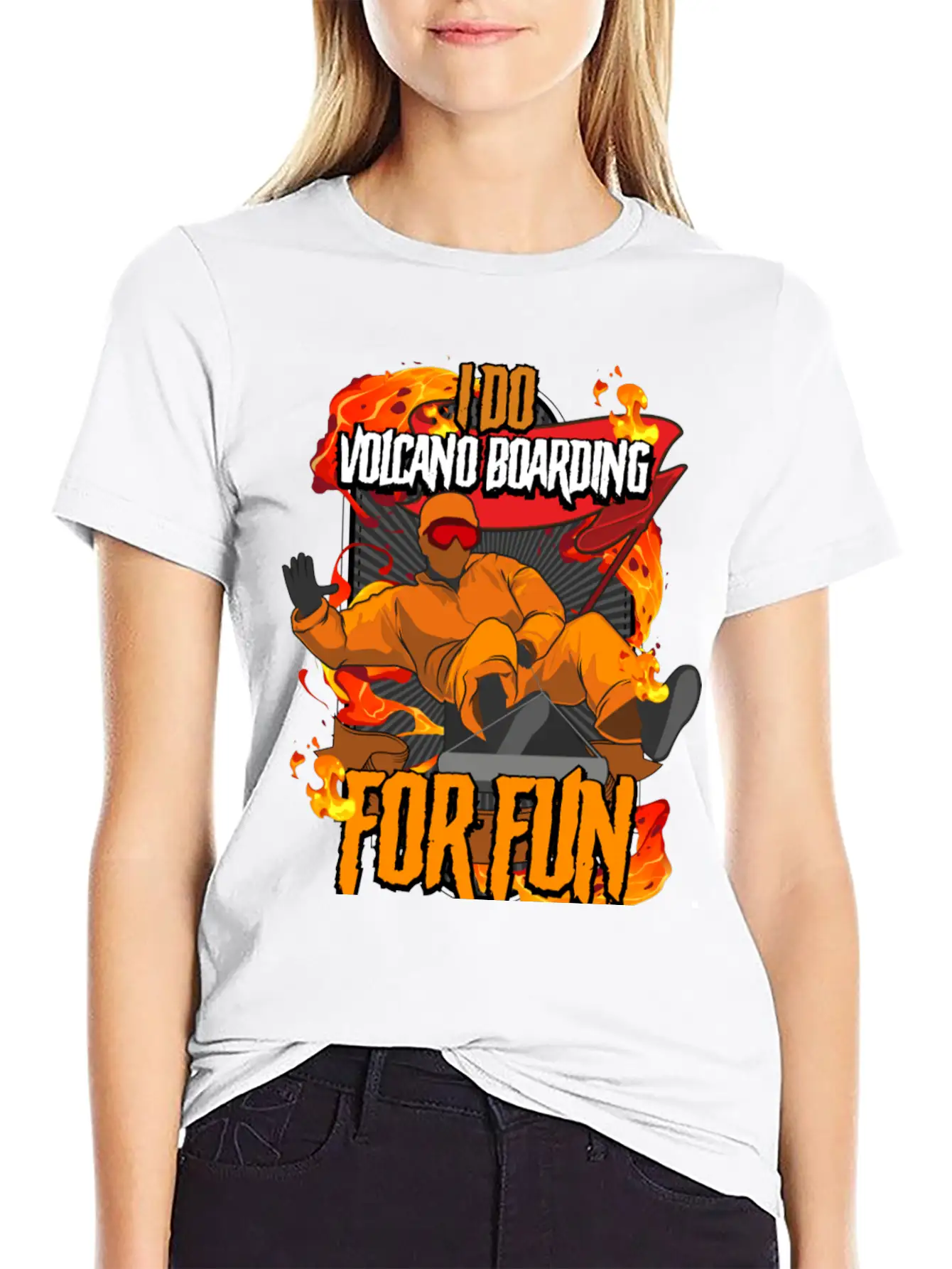 I Do Volcano Boarding For Fun Volcano Surfing Stylish Everyday T-Shirt – Unisex Basic Cotton Tee