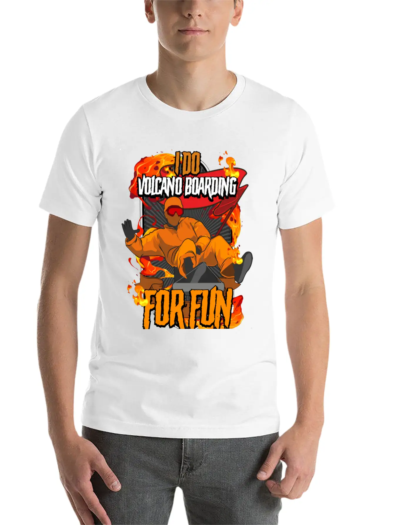 I Do Volcano Boarding For Fun Volcano Surfing Stylish Everyday T-Shirt – Unisex Basic Cotton Tee